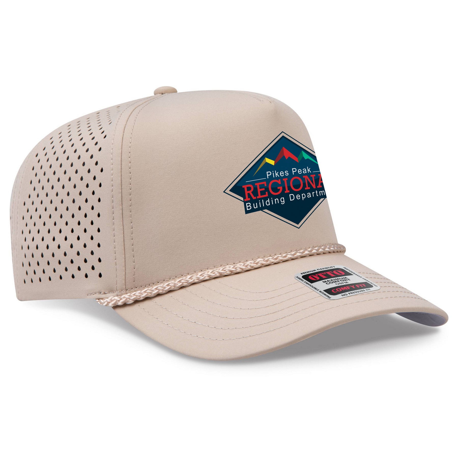 Otto Cap® Otto Comfy Fit® 5 Panel Mid Profile Perforated Baseball Cap 1