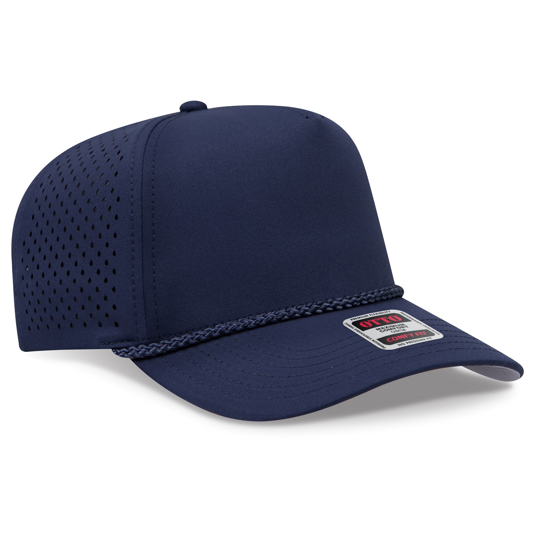Otto Cap® Otto Comfy Fit® 5 Panel Mid Profile Perforated Baseball Cap 1