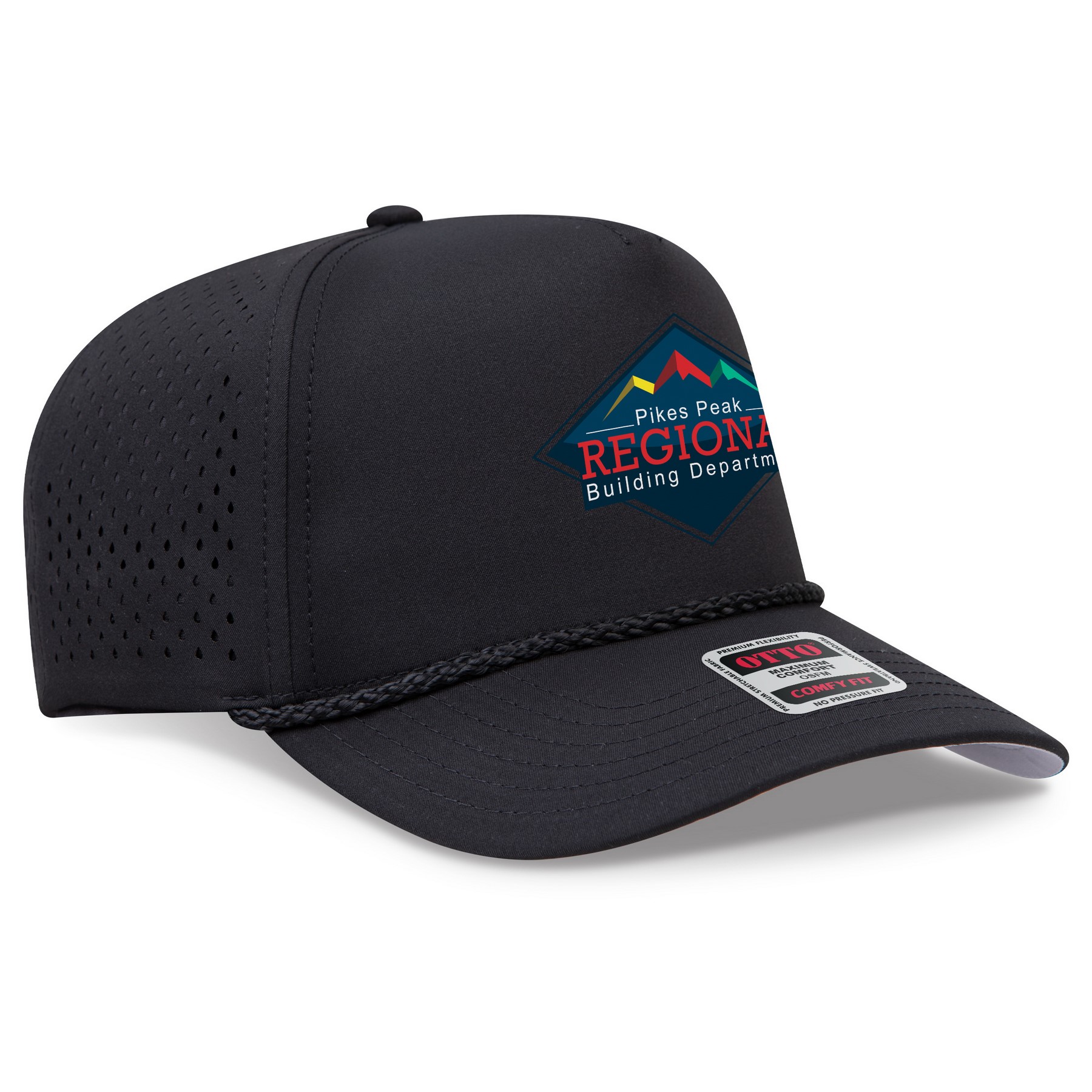 Otto Cap® Otto Comfy Fit® 5 Panel Mid Profile Perforated Baseball Cap 1