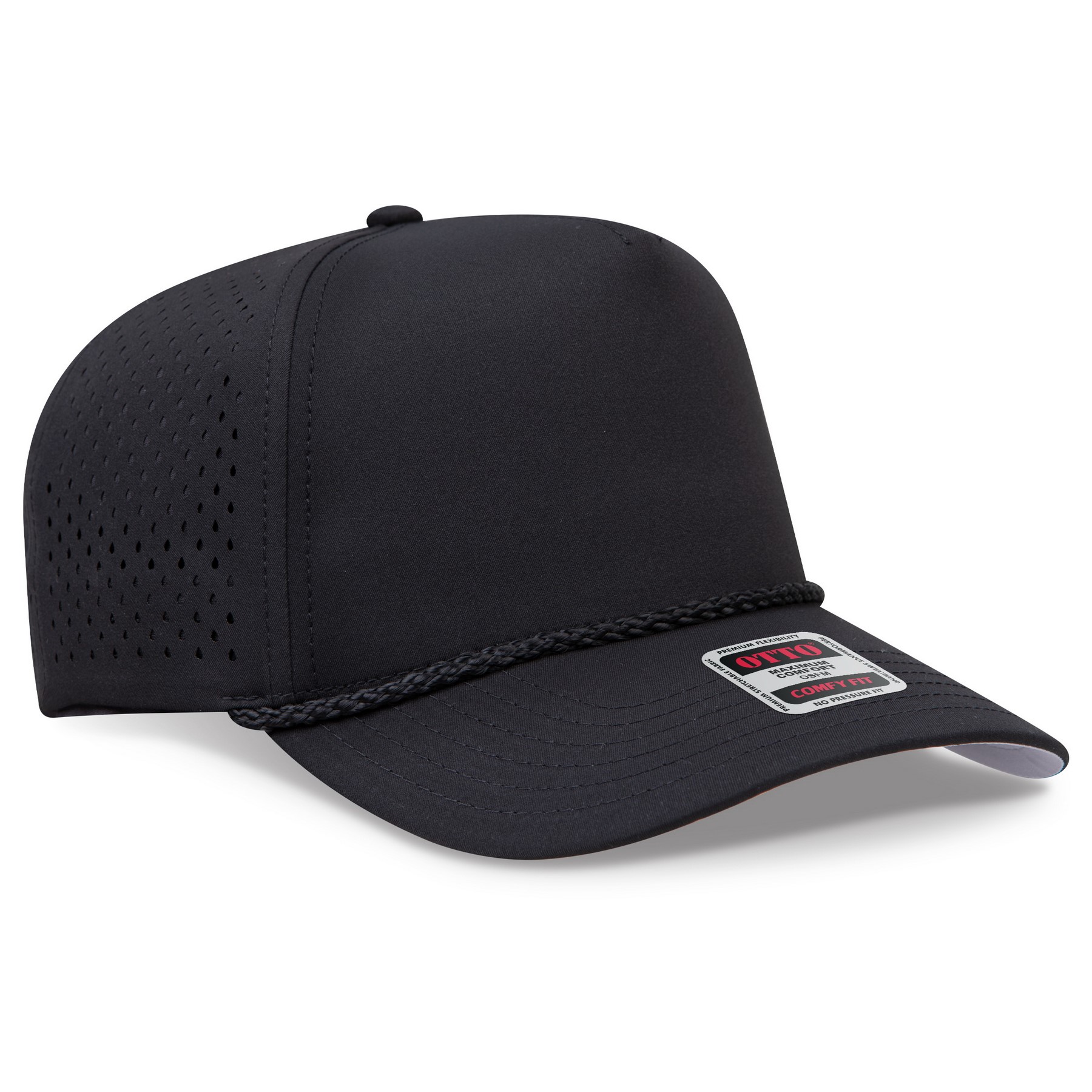 Otto Cap® Otto Comfy Fit® 5 Panel Mid Profile Perforated Baseball Cap 1