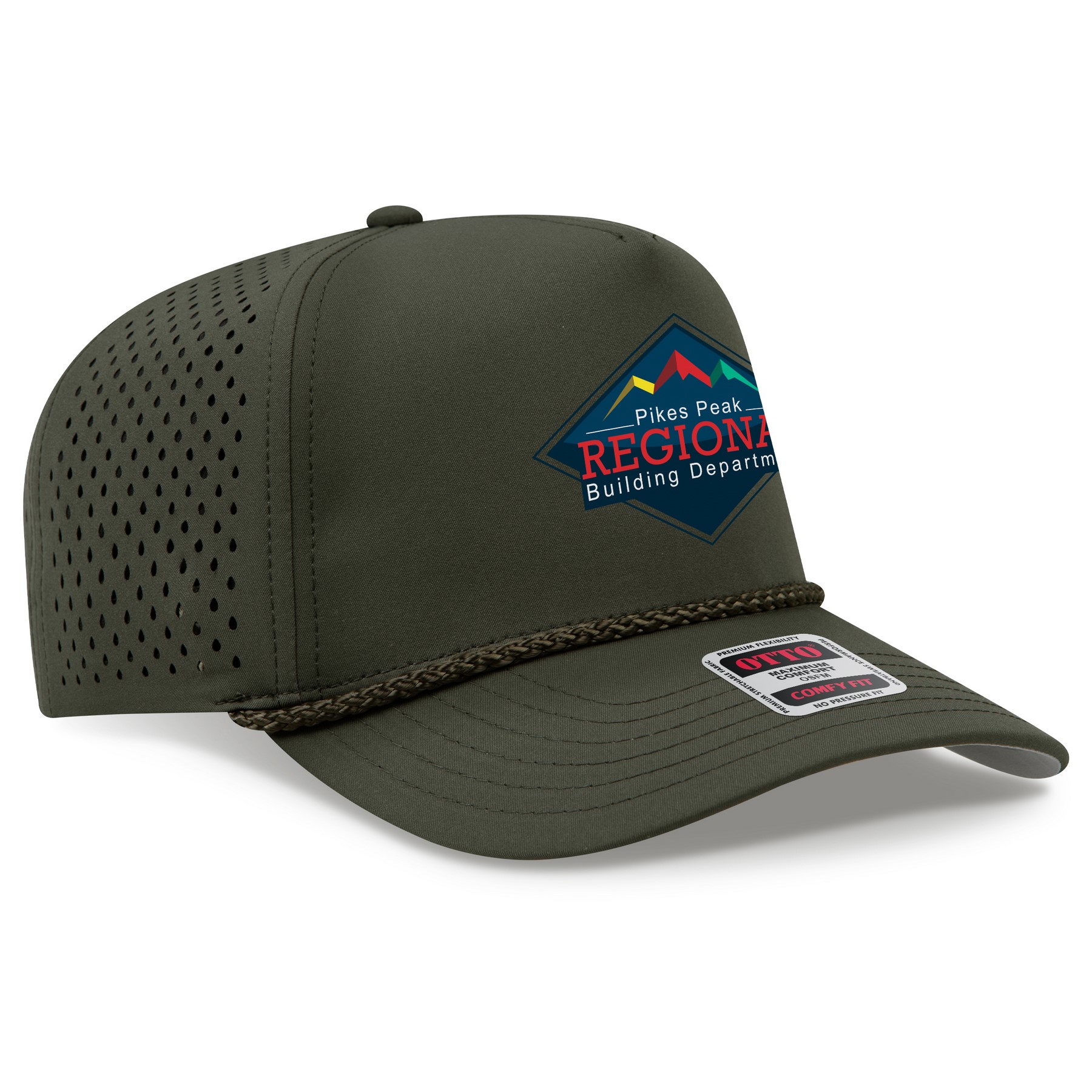 Otto Cap® Otto Comfy Fit® 5 Panel Mid Profile Perforated Baseball Cap 1