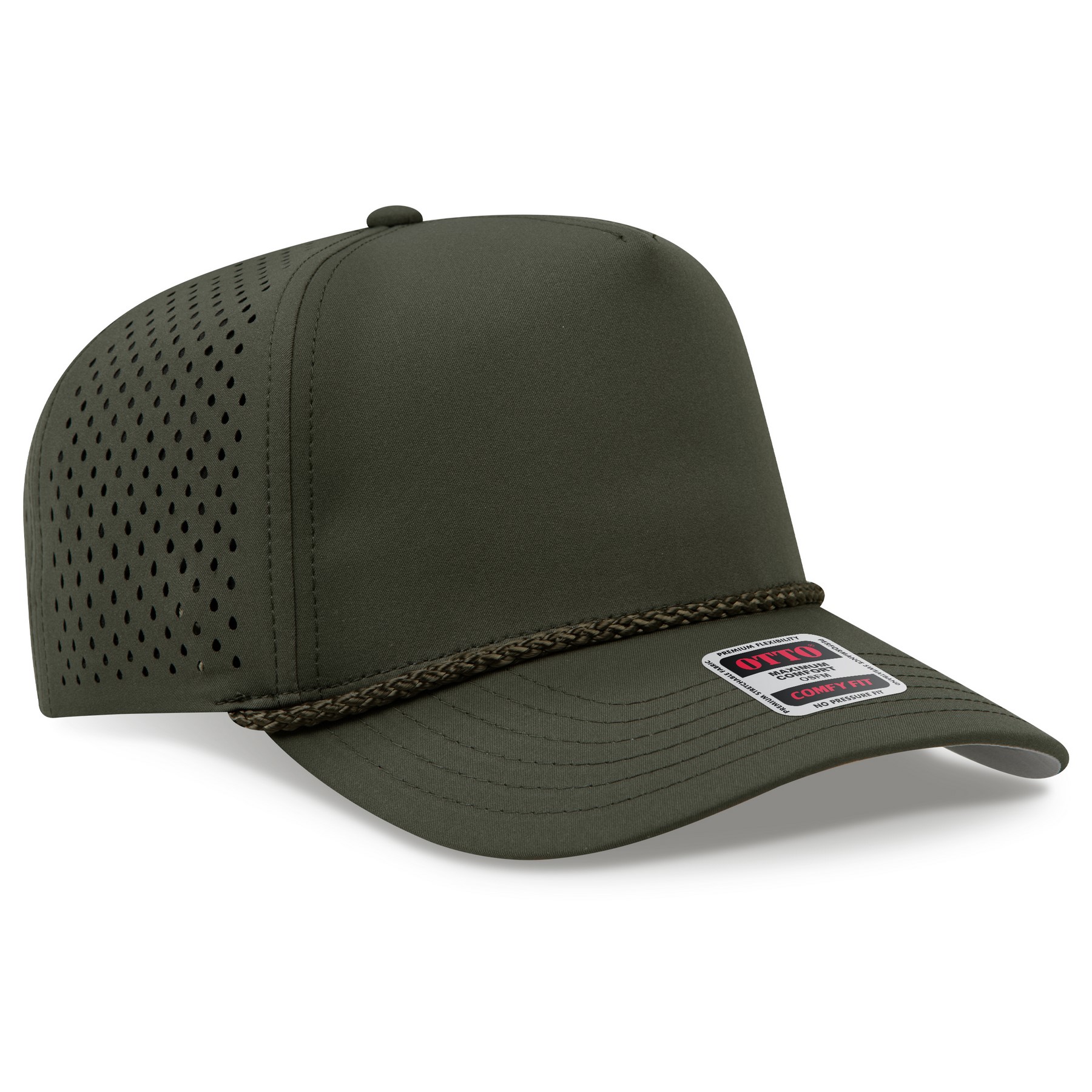 Otto Cap® Otto Comfy Fit® 5 Panel Mid Profile Perforated Baseball Cap 1