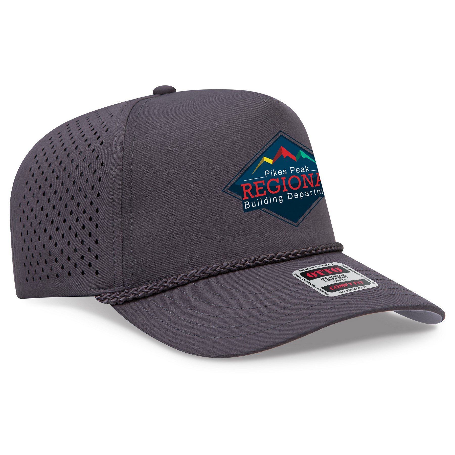 Otto Cap® Otto Comfy Fit® 5 Panel Mid Profile Perforated Baseball Cap 1