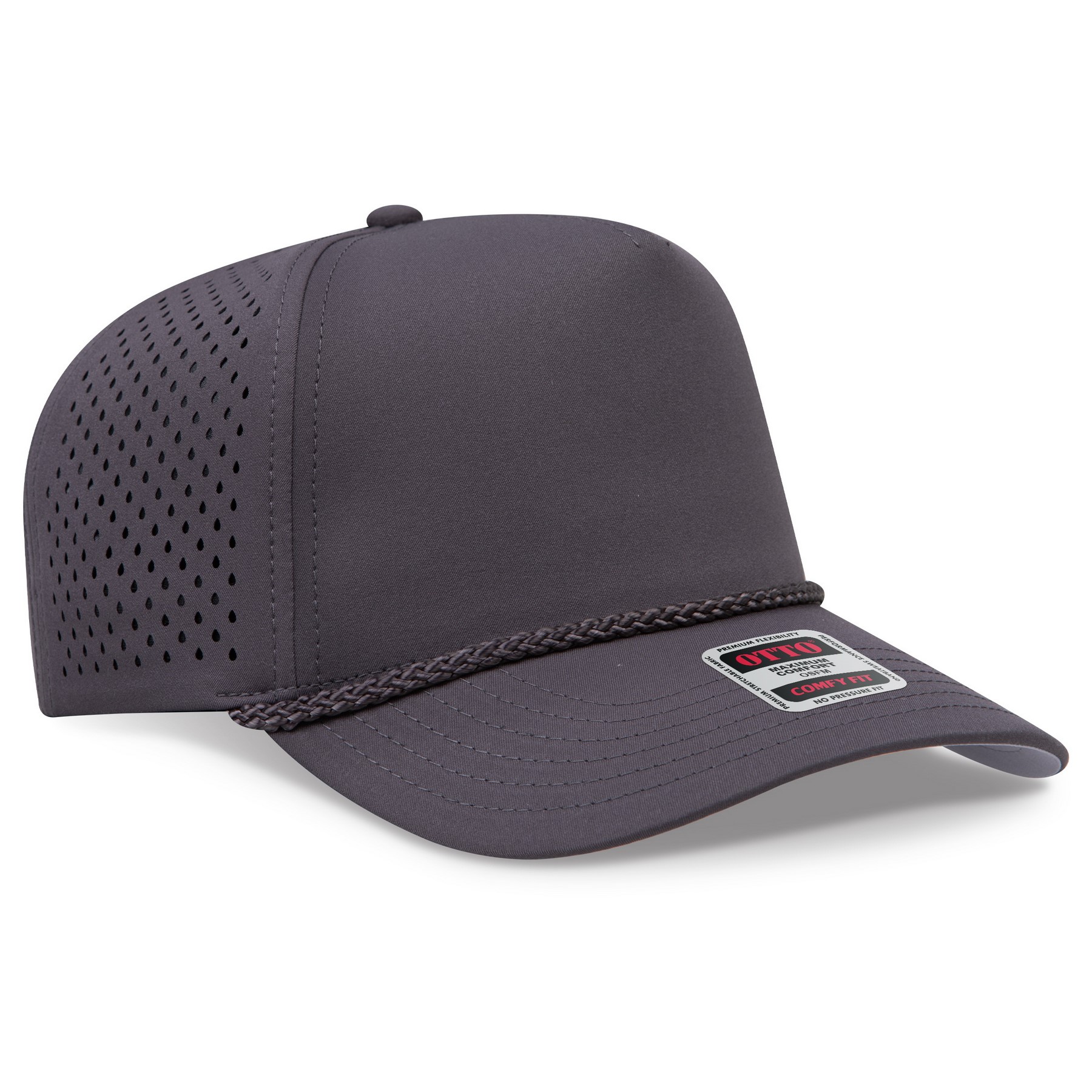 Otto Cap® Otto Comfy Fit® 5 Panel Mid Profile Perforated Baseball Cap 1