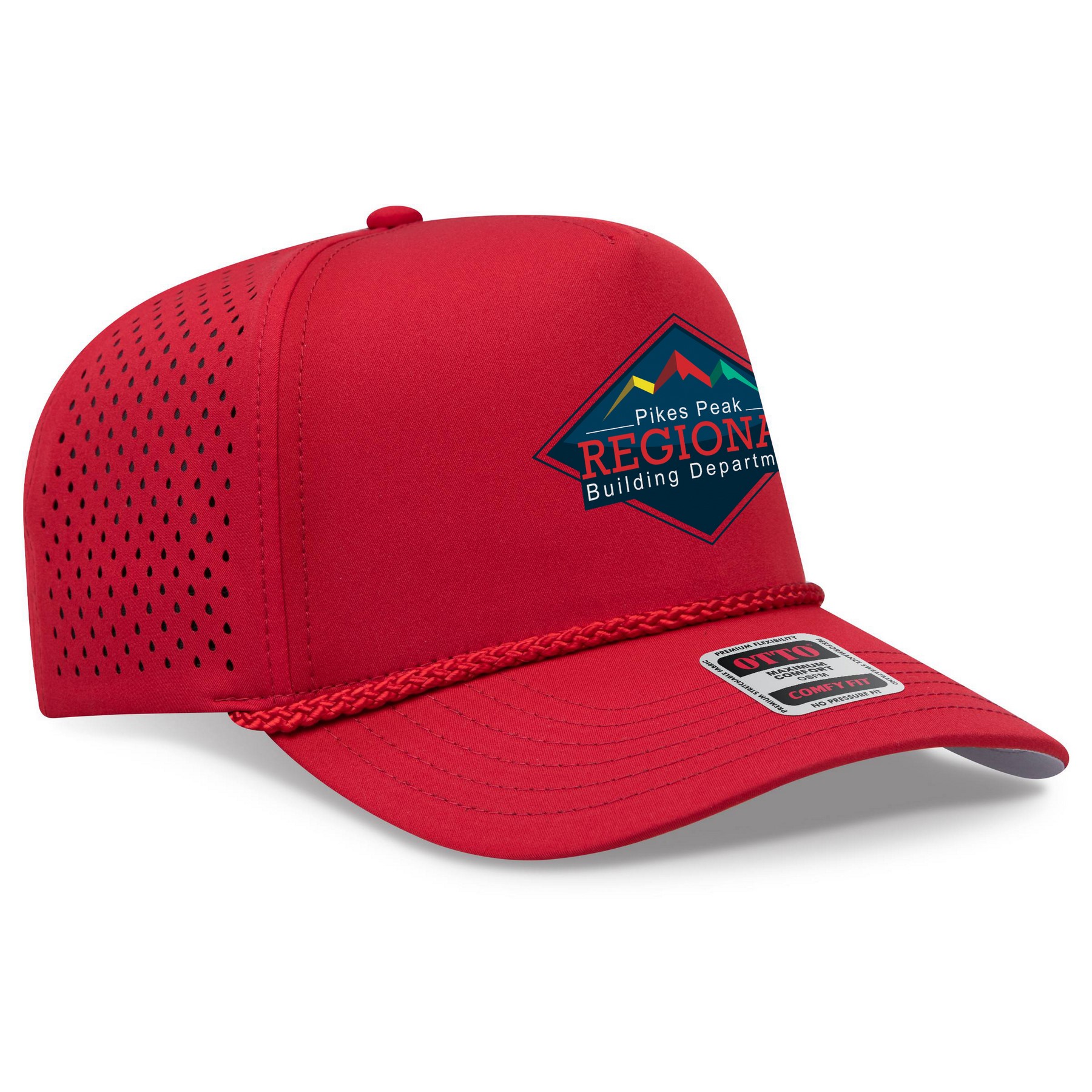 Otto Cap® Otto Comfy Fit® 5 Panel Mid Profile Perforated Baseball Cap 1