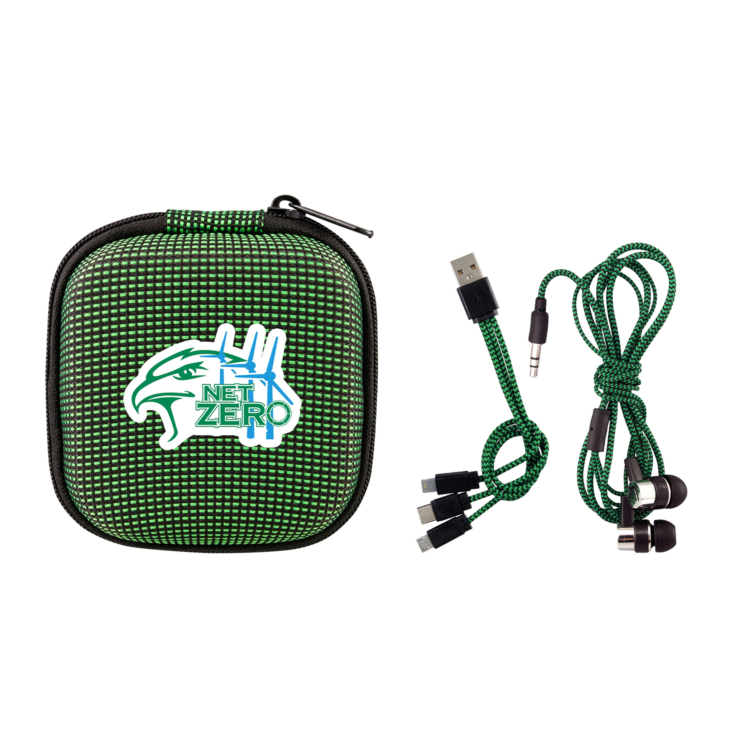 Textured Charging Cable Ear Bud Kit 1