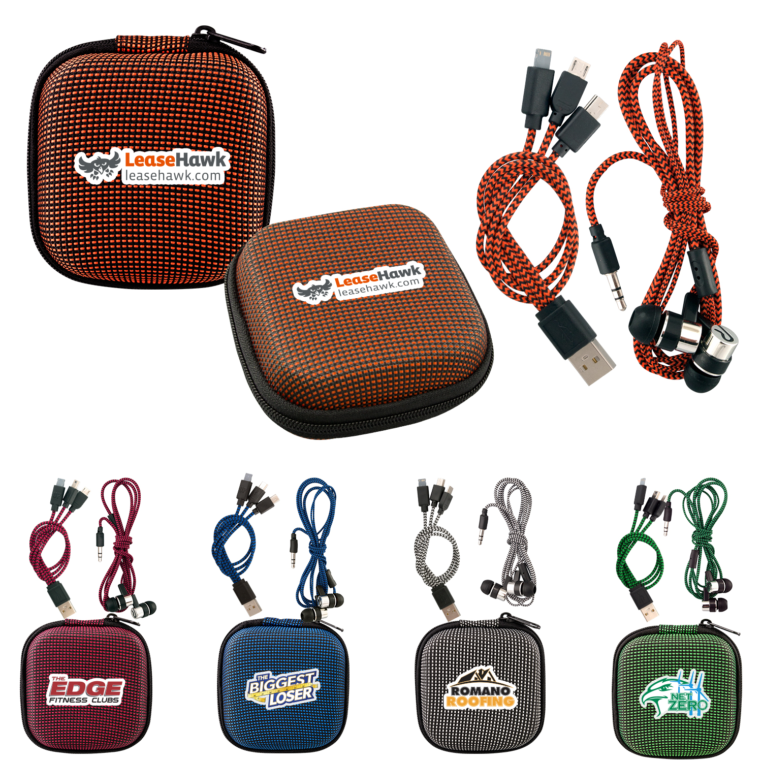 Textured Charging Cable Ear Bud Kit 1