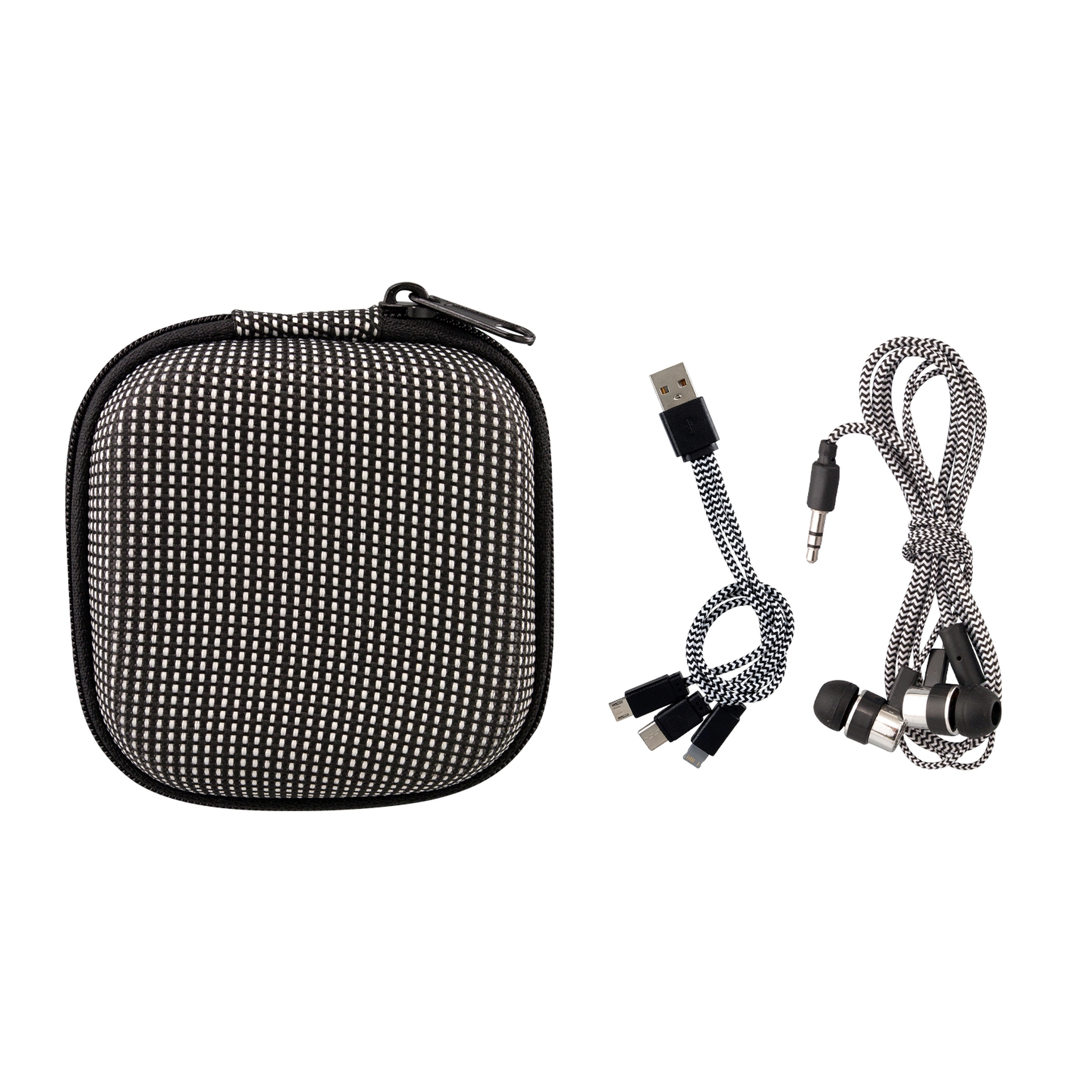 Textured Charging Cable Ear Bud Kit 1