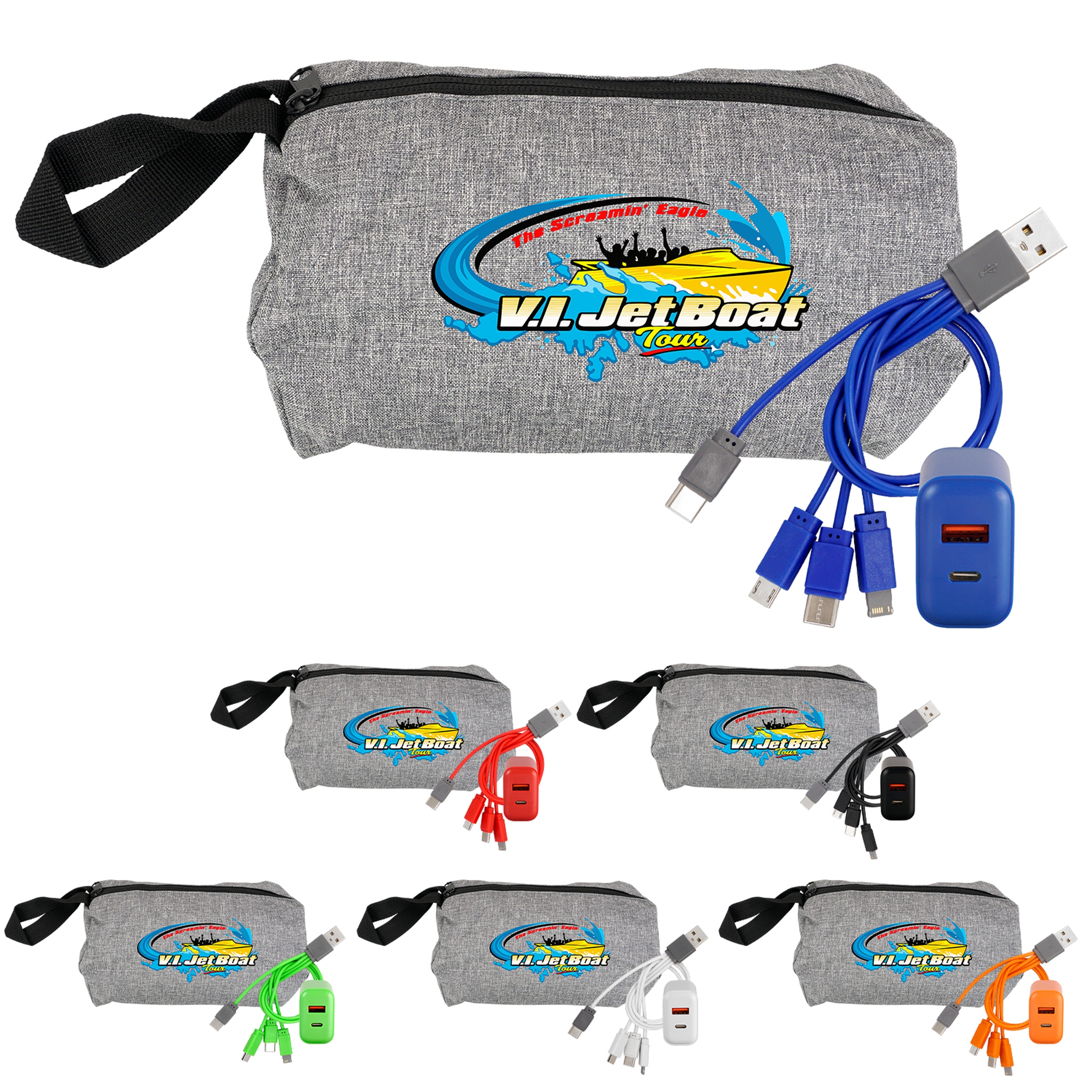 Recycled Travel Pouch Fast Charger Set 1