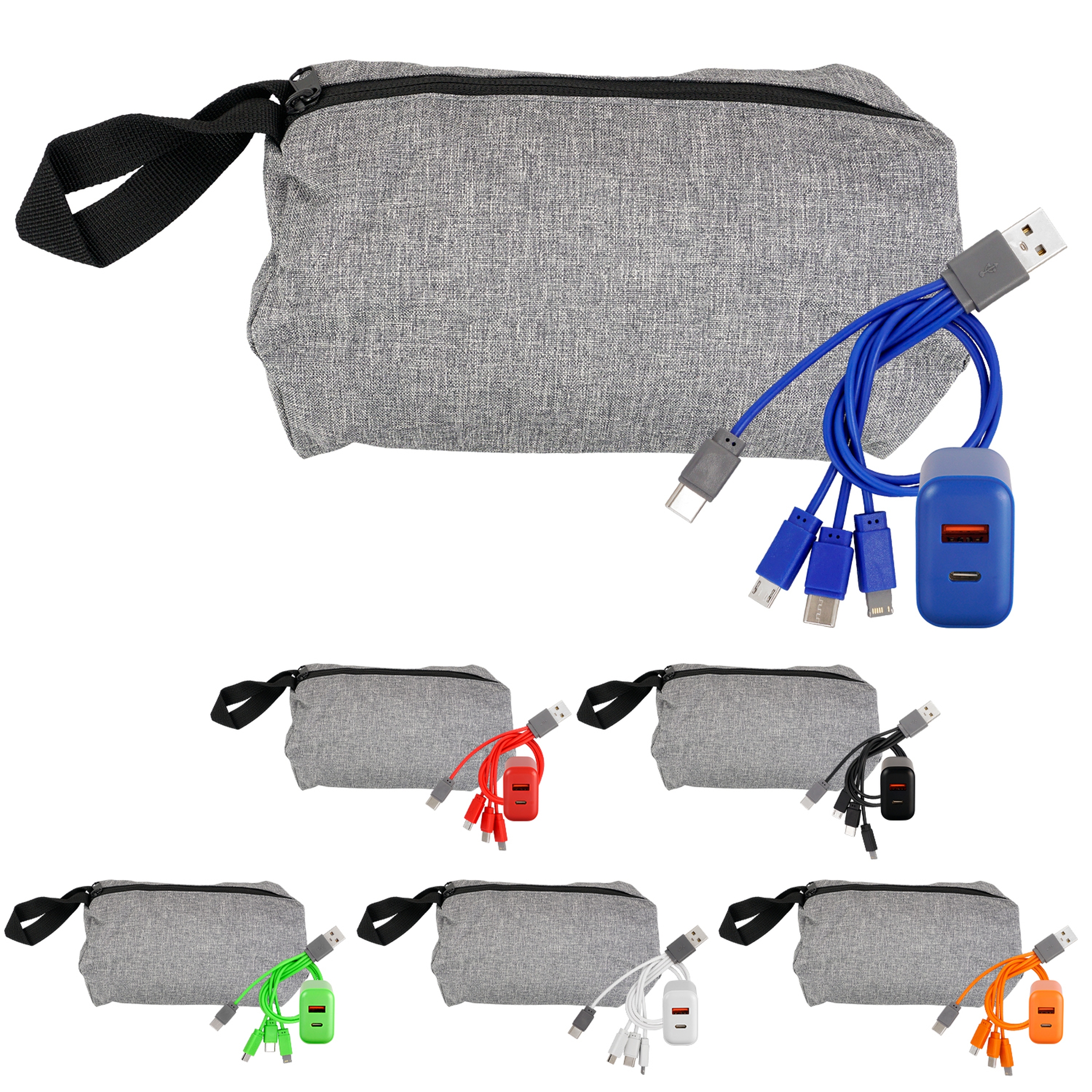 Recycled Travel Pouch Fast Charger Set 1