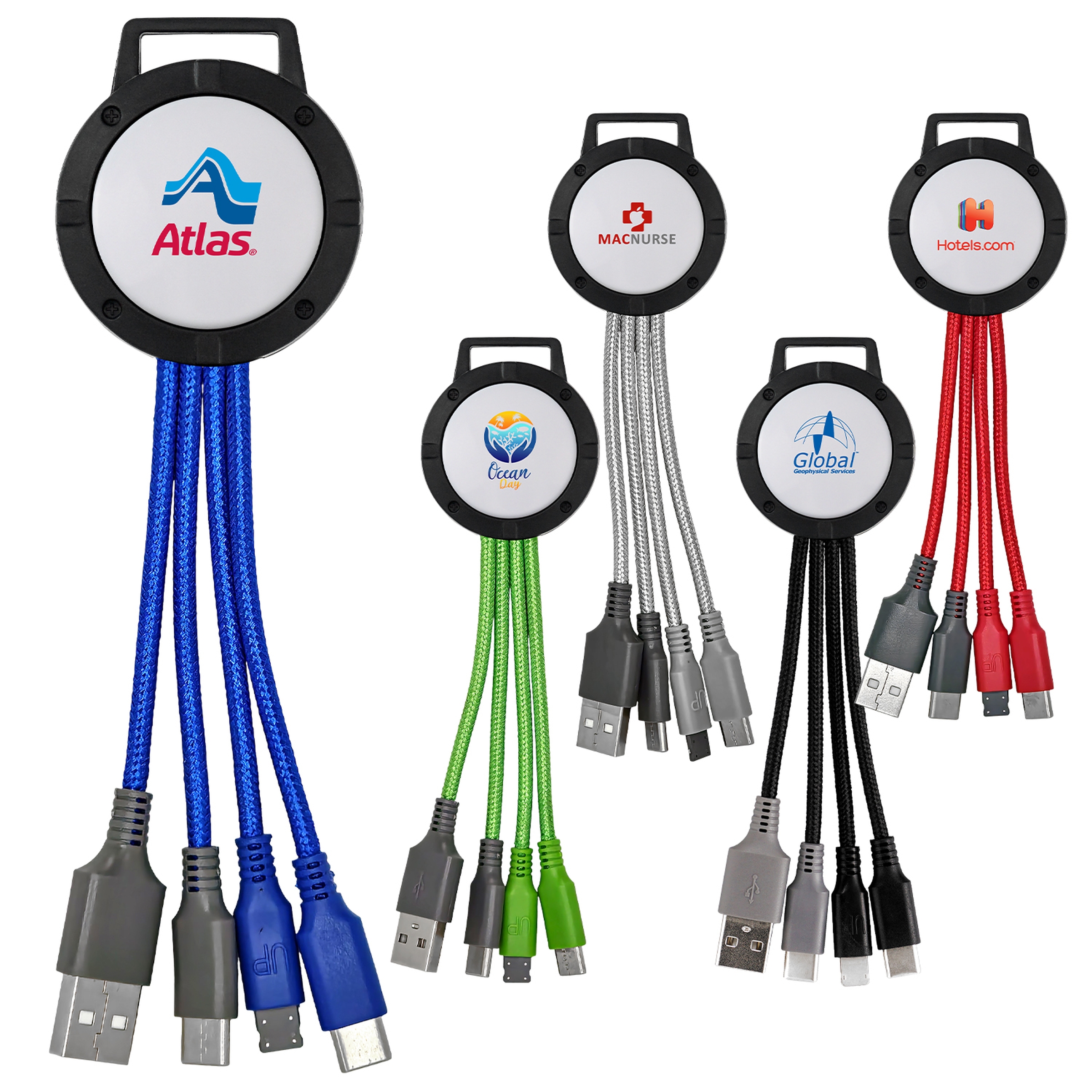 Vivid Dual Input 3-in-1 Colorful Charging Cable 1