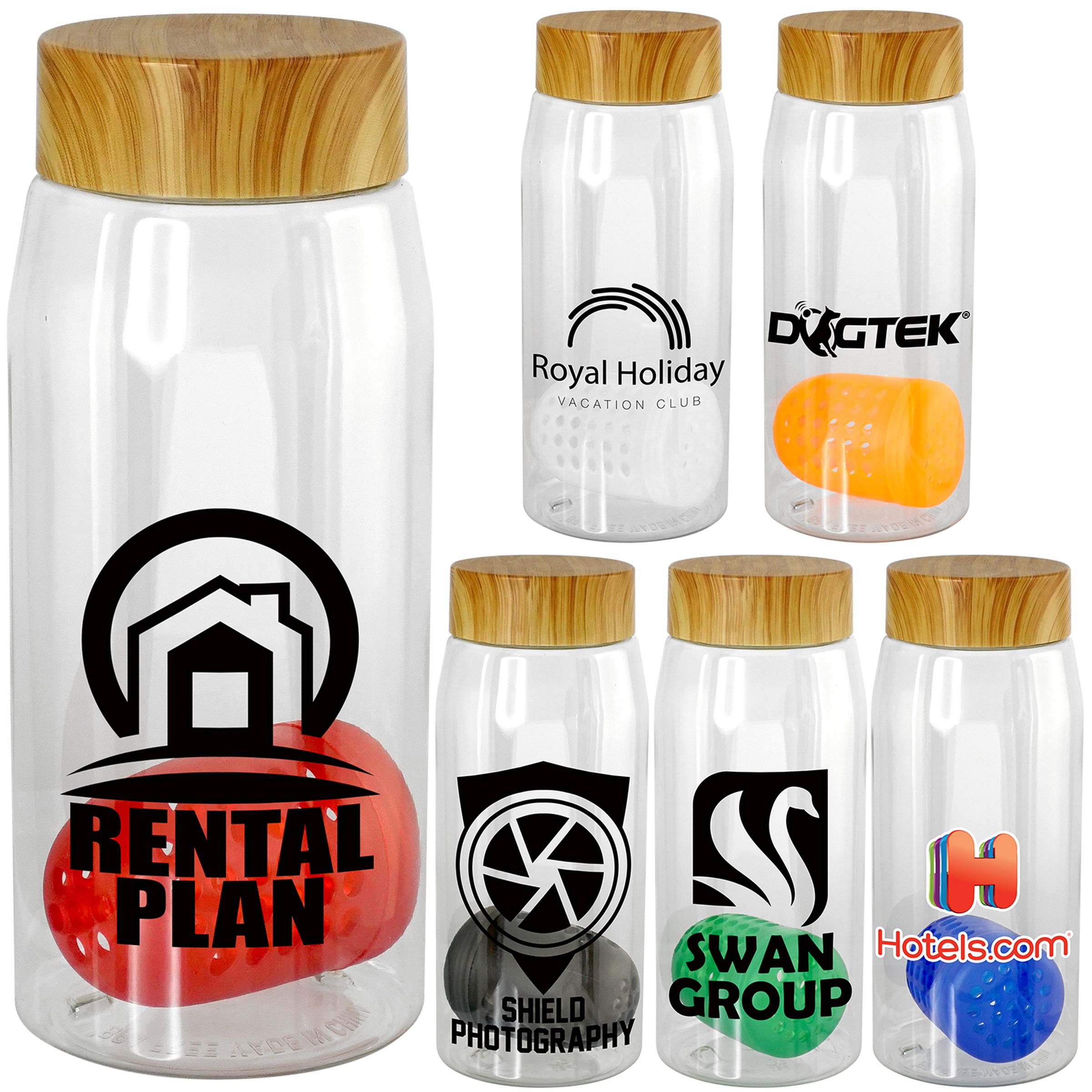 Bamboo Pattern 25 Oz. Recycled Bottle with Floating Infuser 1