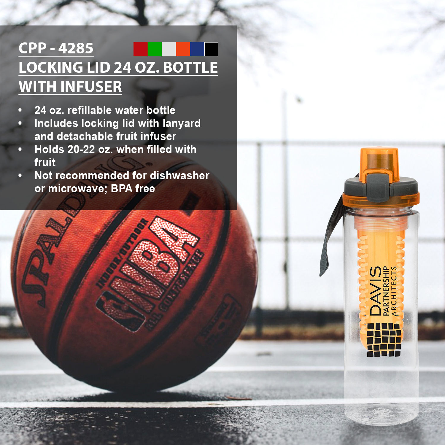 Locking Lid 24 oz. Bottle with Infuser 1