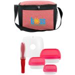 Ridge Chilled Portion Control and Cutlery Set - Red Ridge Chilled Portion Control and Cutlery Set - Red