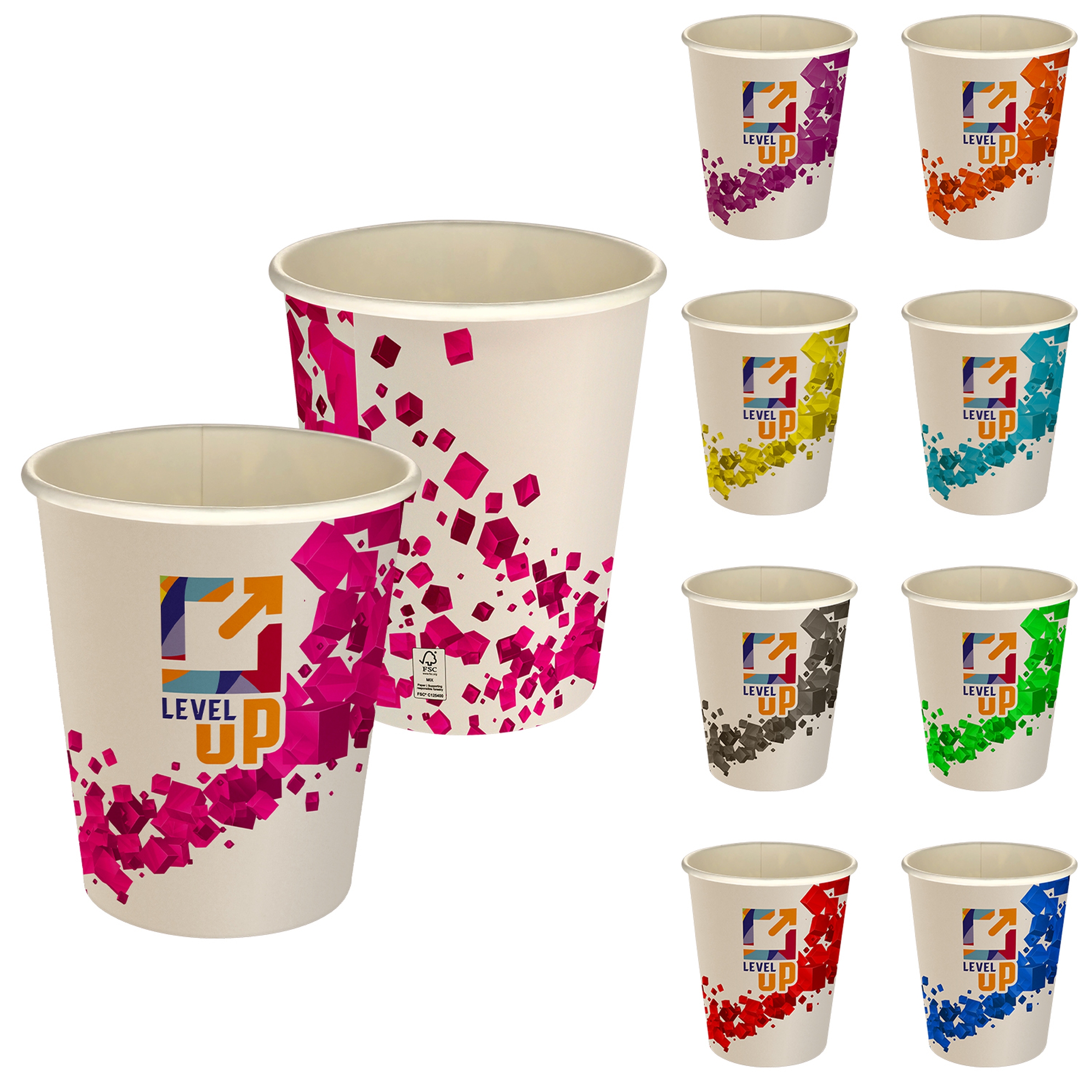 5 oz Full Color Floating Cubes Paper Cup 1