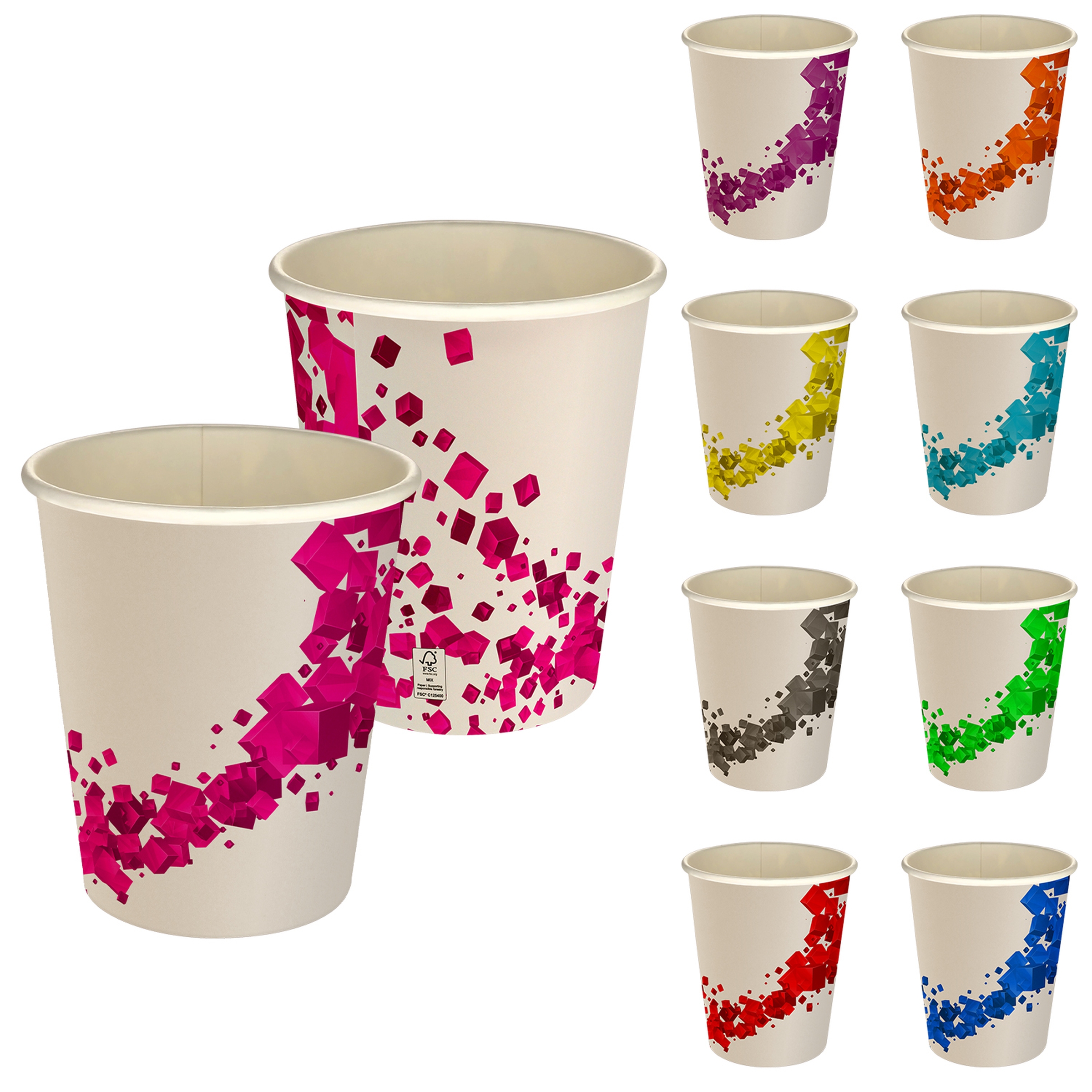 5 oz Full Color Floating Cubes Paper Cup 1