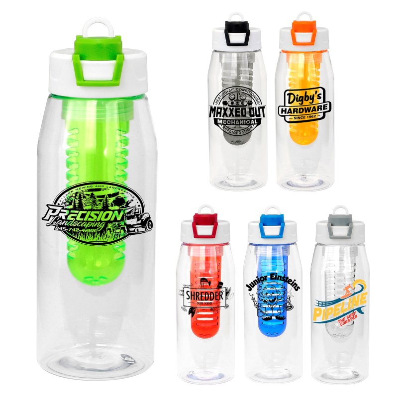 Two Tone Pop Up 32 oz. Bottle with Infuser 1 Two Tone Pop Up 32 oz. Bottle with Infuser 1