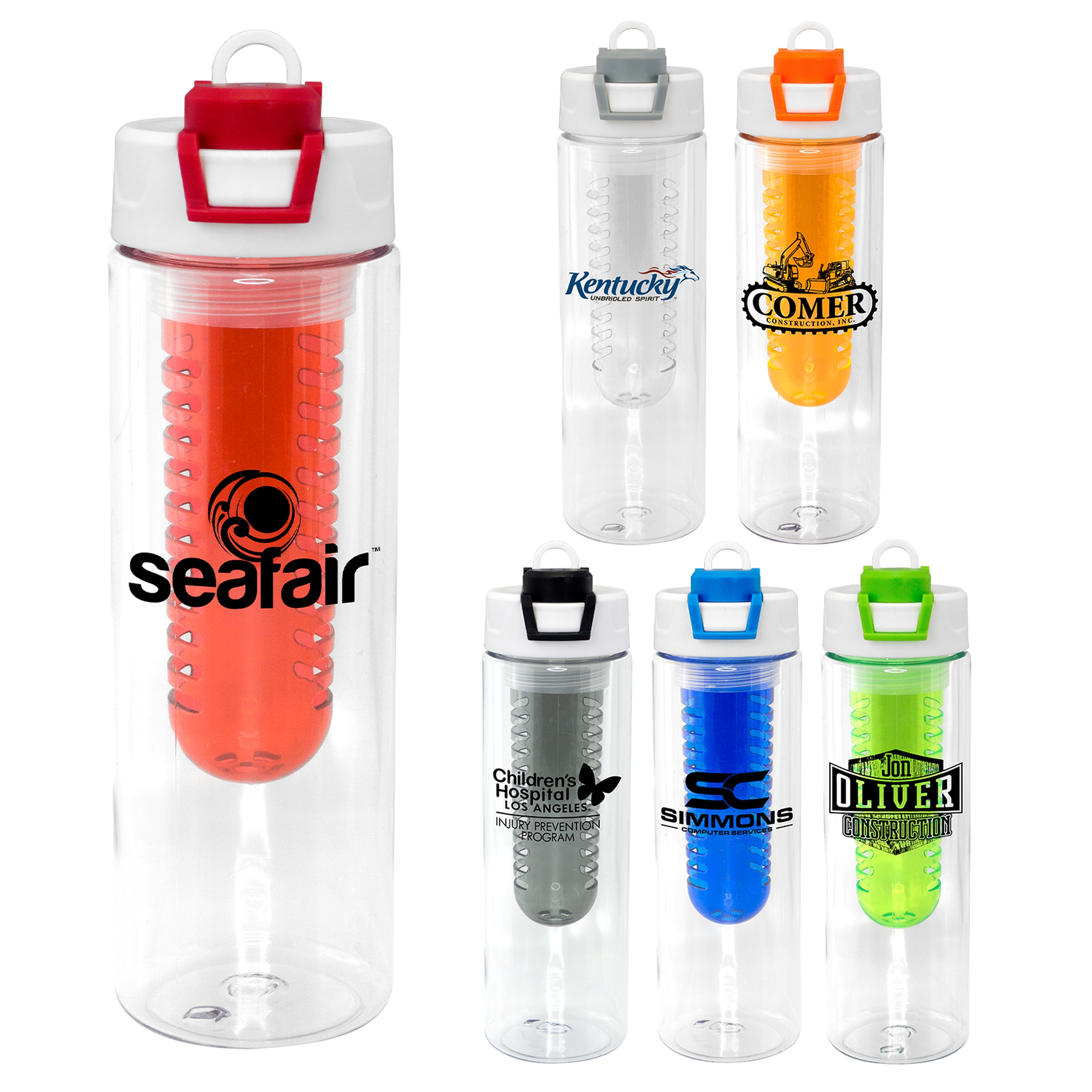 Two Tone Pop Up 24 oz. Bottle with Infuser 1