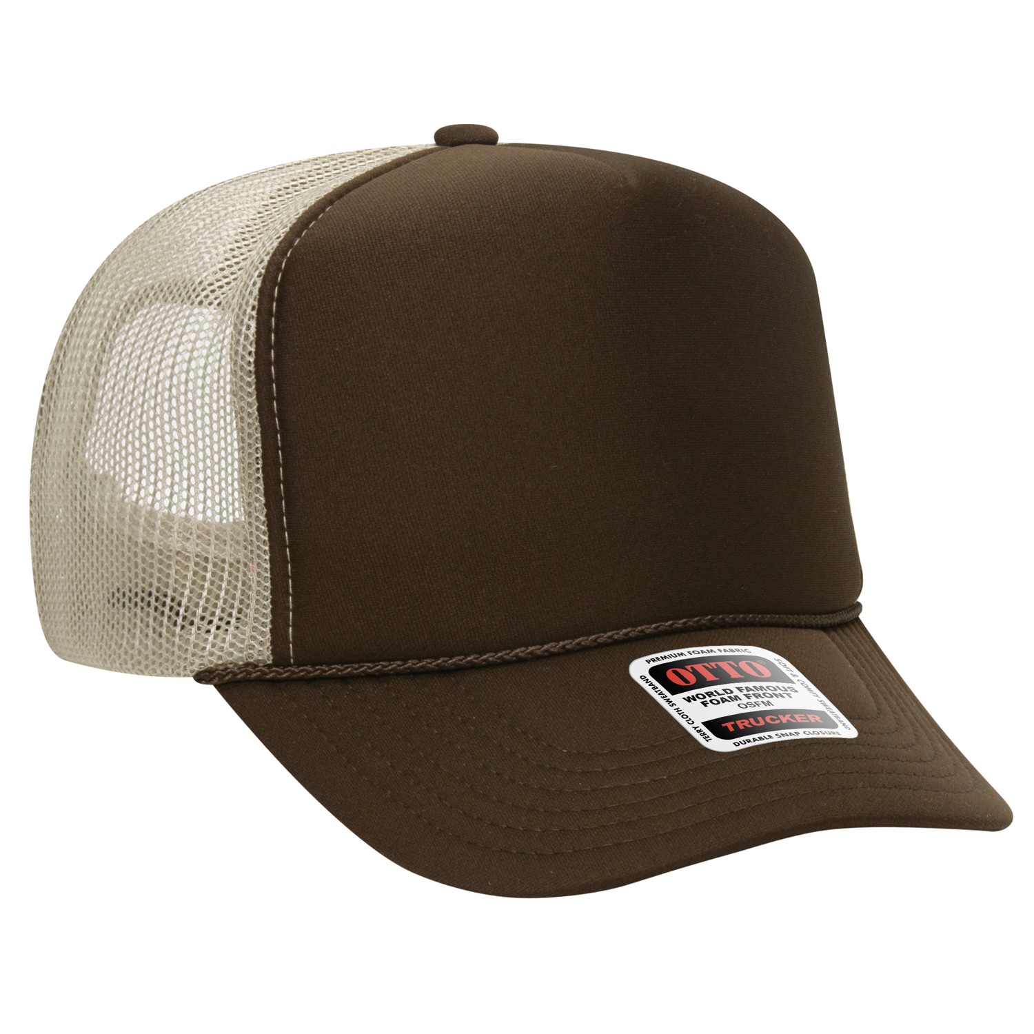 Otto Cap® 5 Panel High Crown Mesh Back Trucker Hat 1