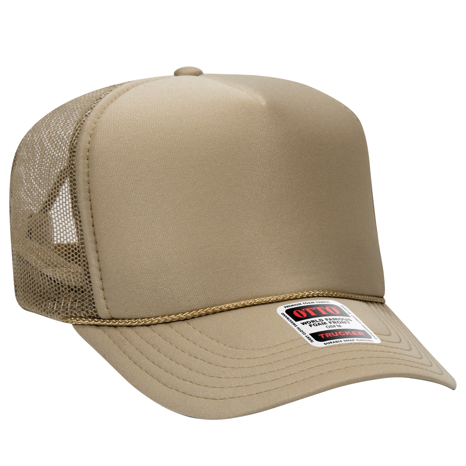 Otto Cap® 5 Panel High Crown Mesh Back Trucker Hat 1