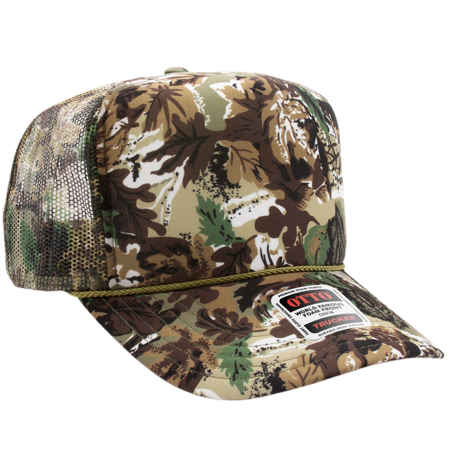Otto Cap® 5 Panel High Crown Mesh Back Trucker Hat 1