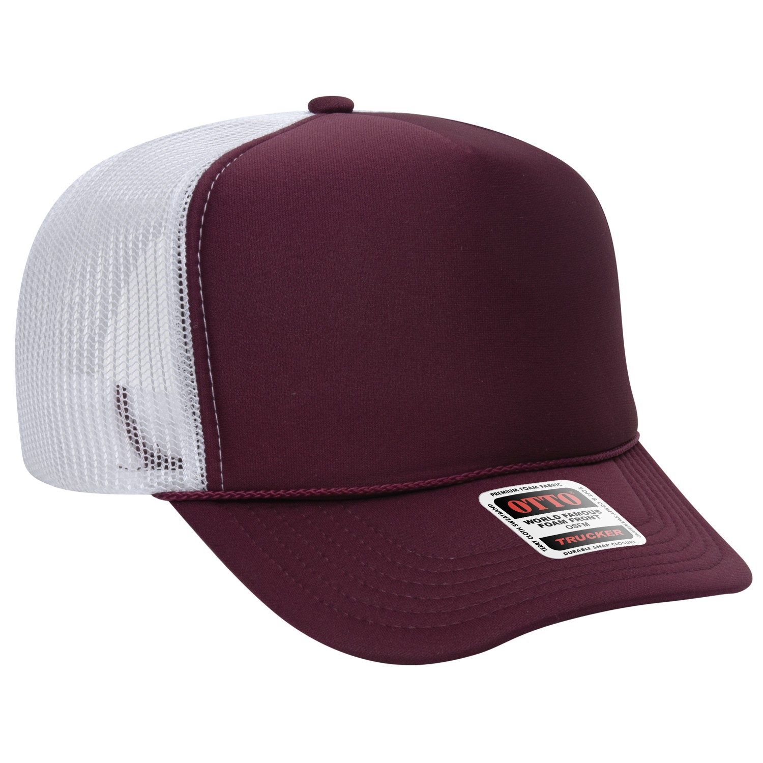 Otto Cap® 5 Panel High Crown Mesh Back Trucker Hat 1