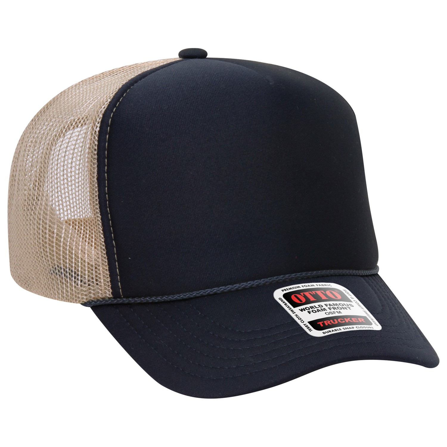 Otto Cap® 5 Panel High Crown Mesh Back Trucker Hat 1