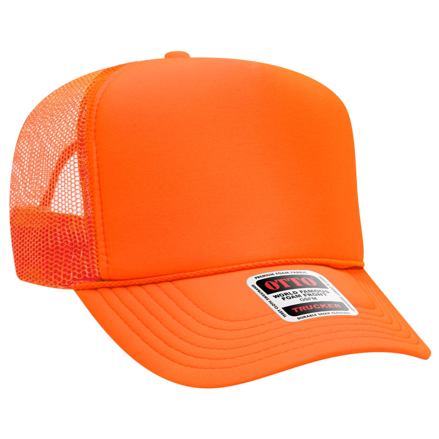 Otto Cap® 5 Panel High Crown Mesh Back Trucker Hat 1