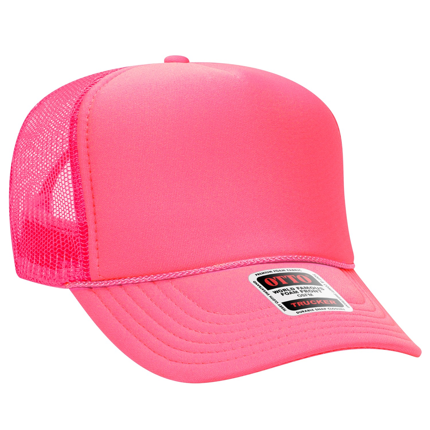 Otto Cap® 5 Panel High Crown Mesh Back Trucker Hat 1