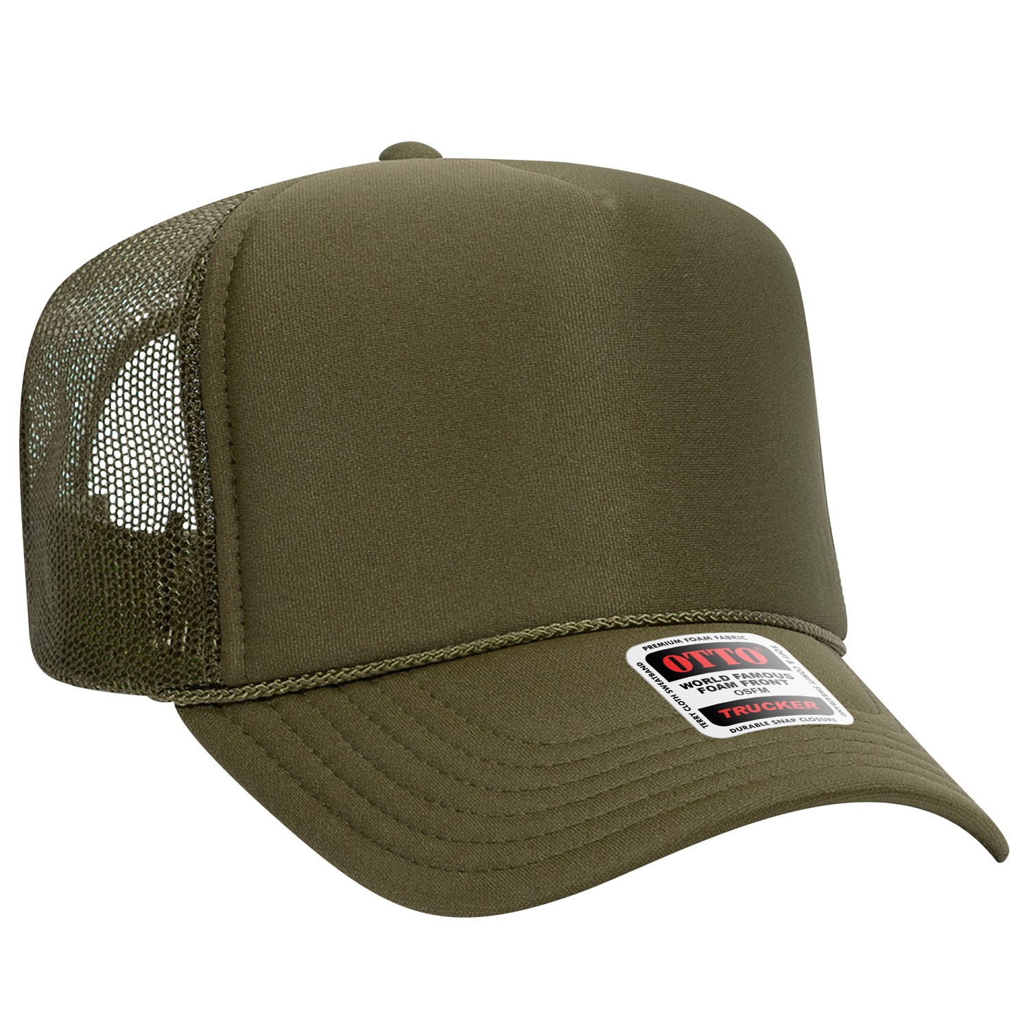 Otto Cap® 5 Panel High Crown Mesh Back Trucker Hat 1