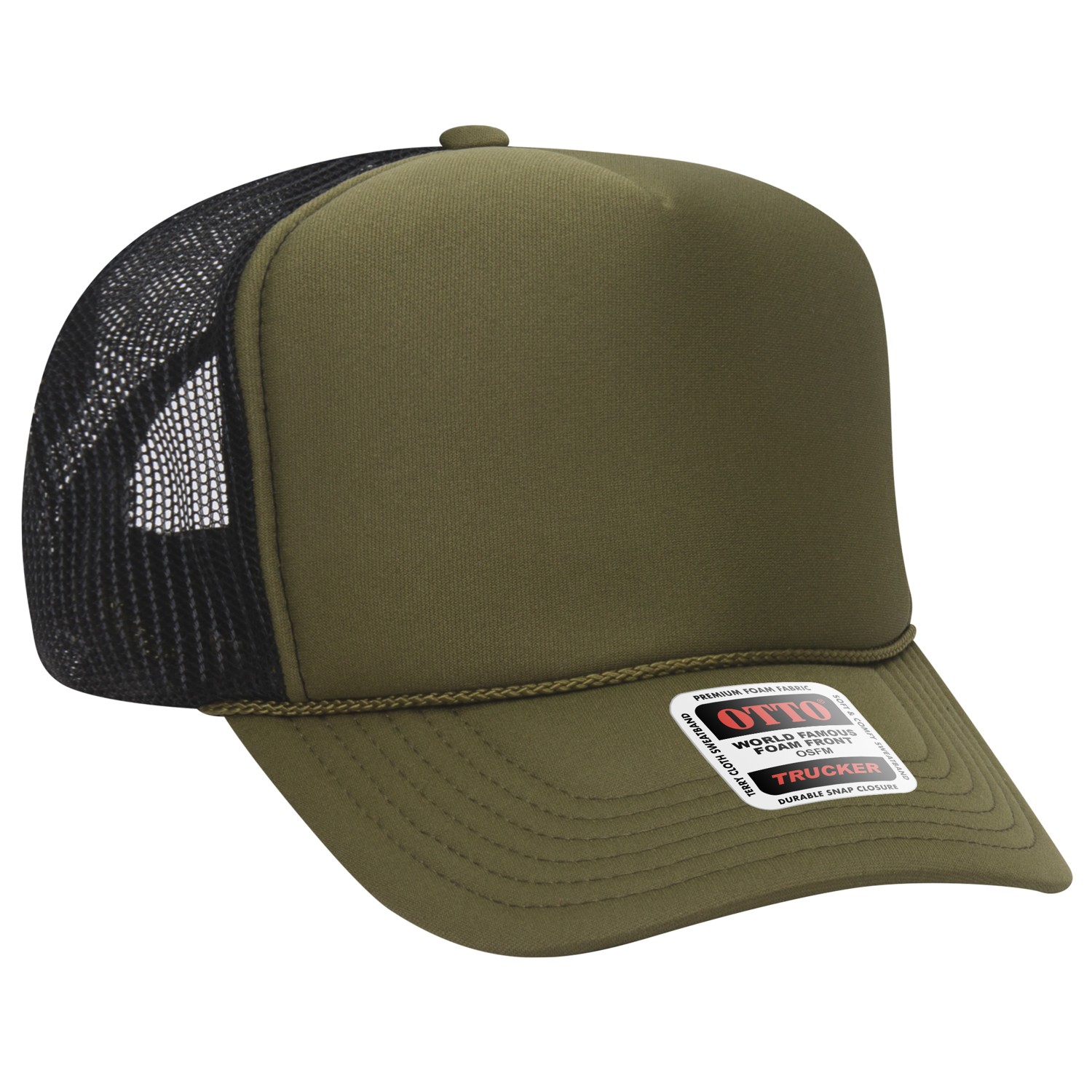 Otto Cap® 5 Panel High Crown Mesh Back Trucker Hat 1