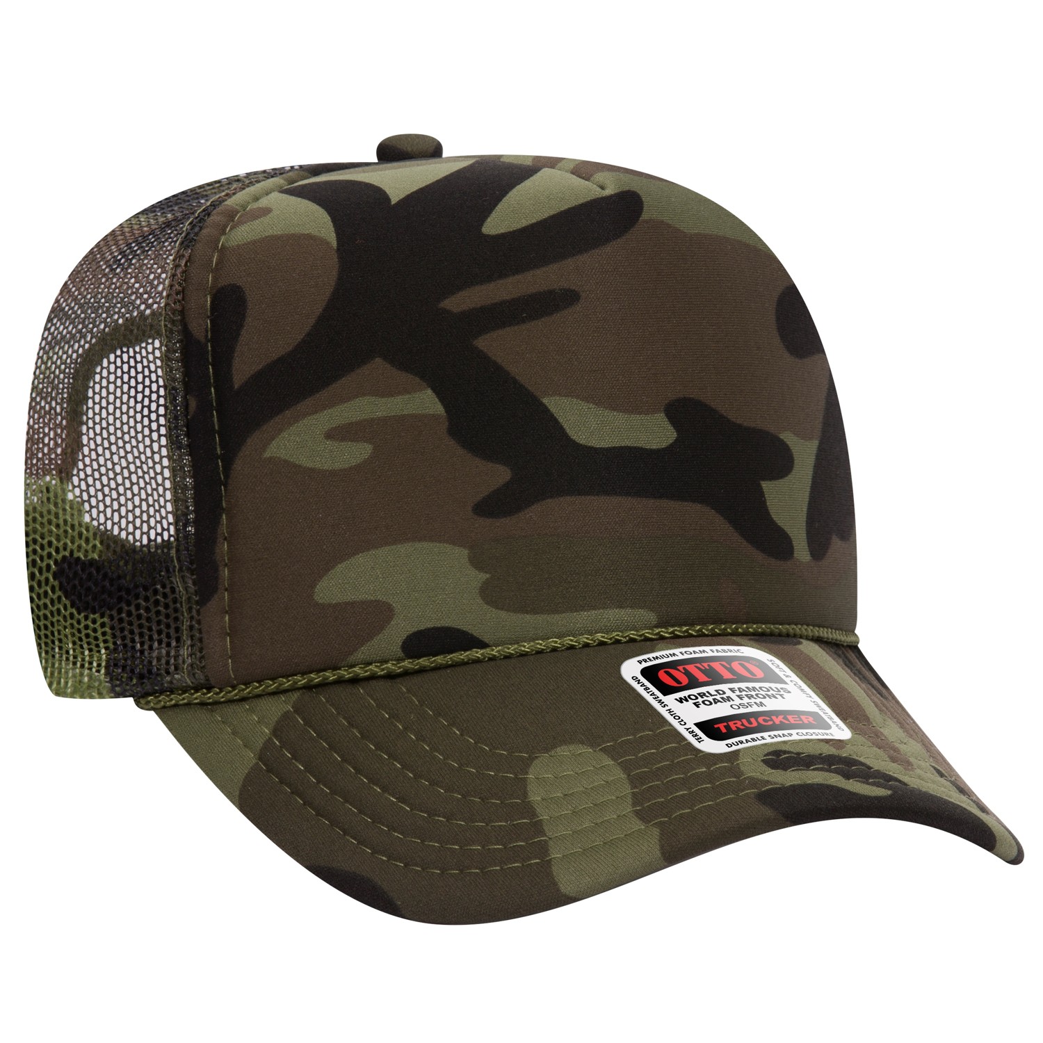 Otto Cap® 5 Panel High Crown Mesh Back Trucker Hat 1