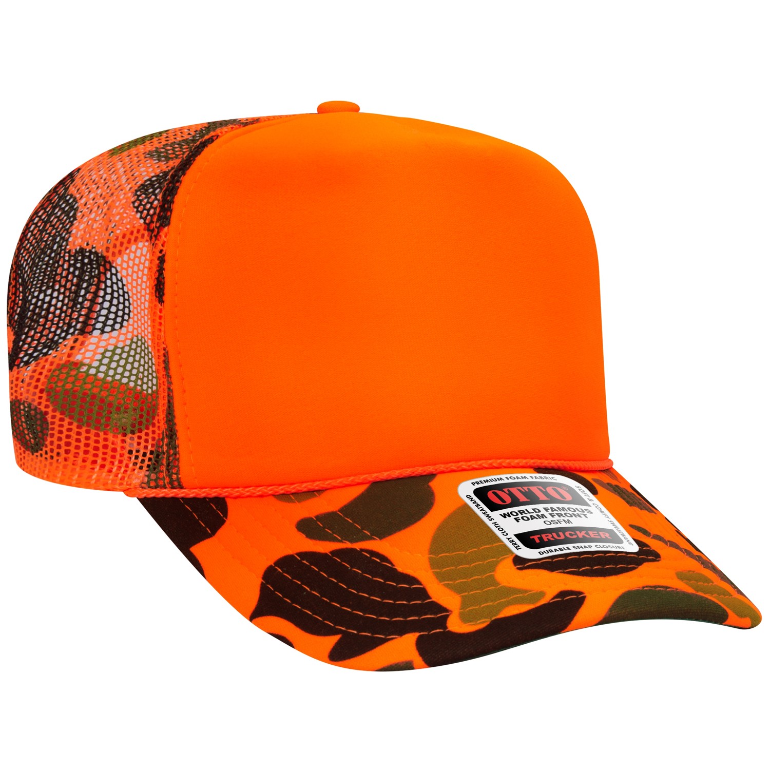 Otto Cap® 5 Panel High Crown Mesh Back Trucker Hat 1