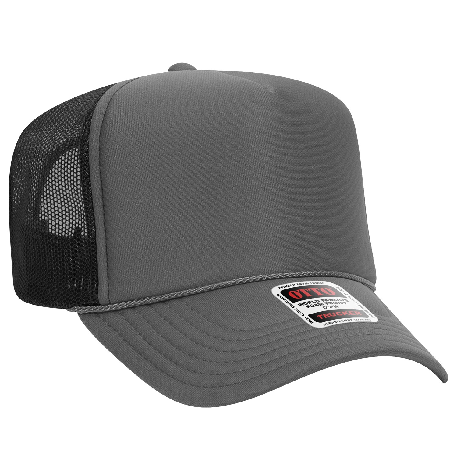 Otto Cap® 5 Panel High Crown Mesh Back Trucker Hat 1