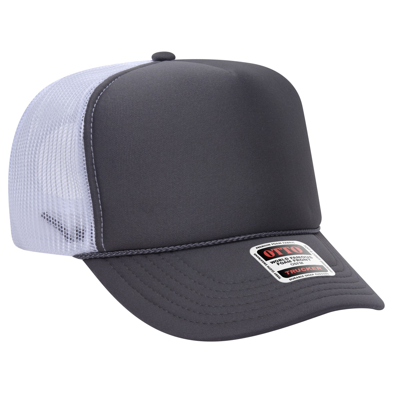 Otto Cap® 5 Panel High Crown Mesh Back Trucker Hat 1