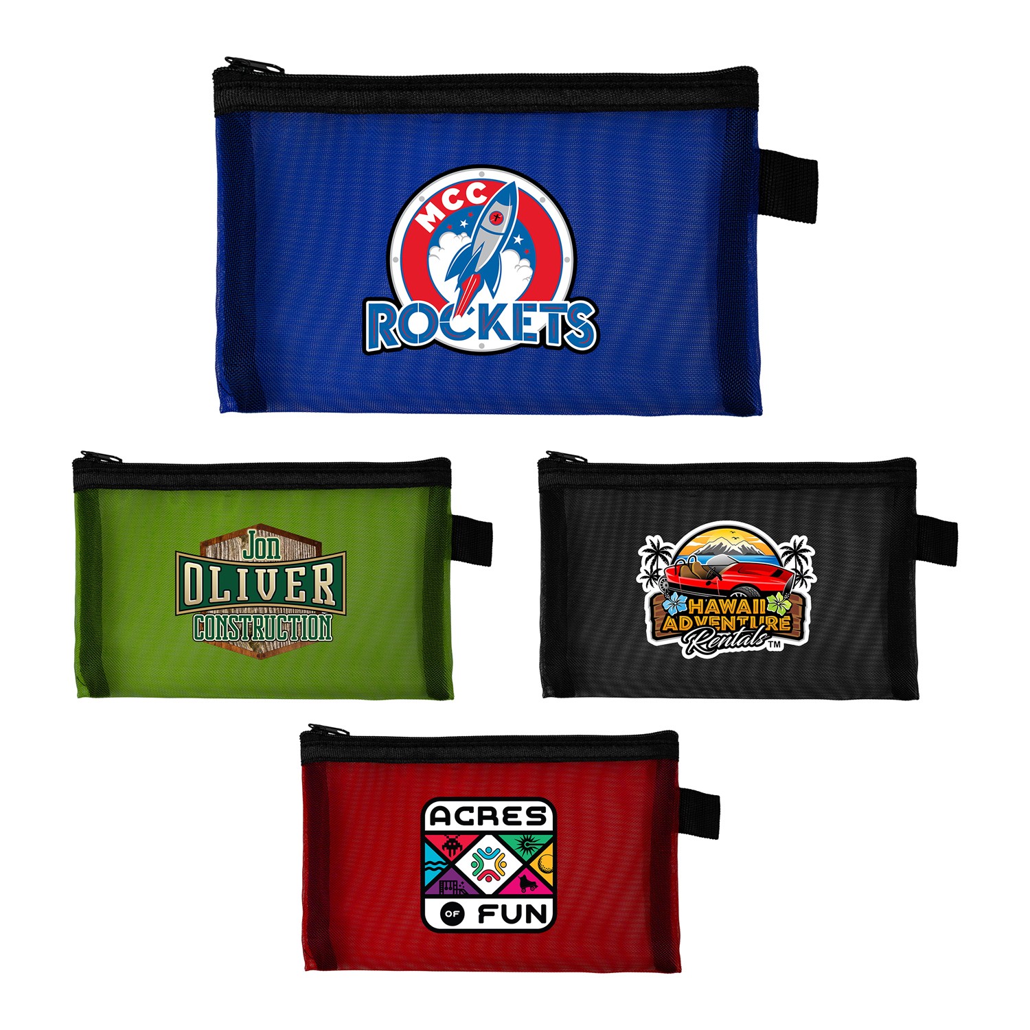 Large Recycled Mesh Zip Pouch 1