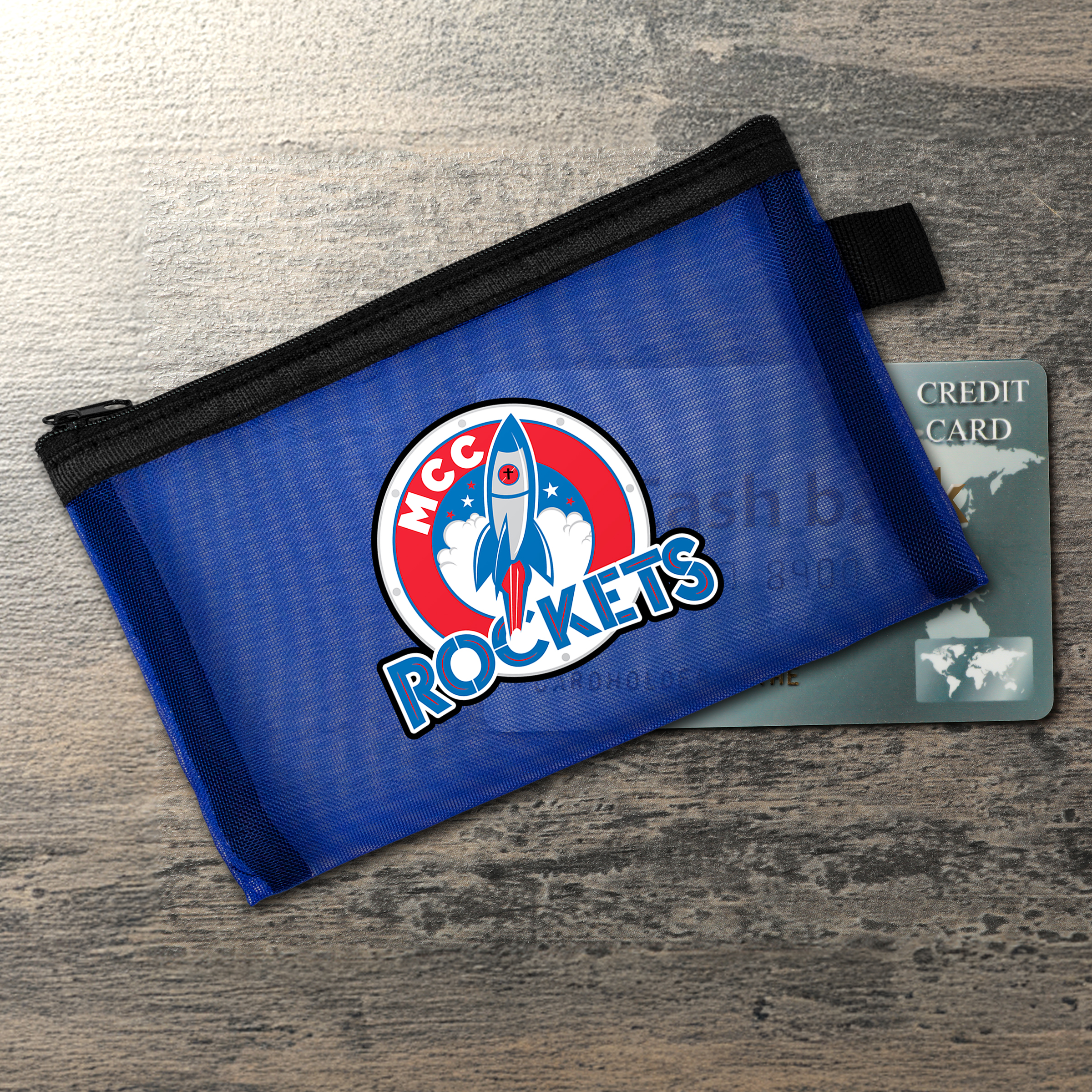 Large Recycled Mesh Zip Pouch 1