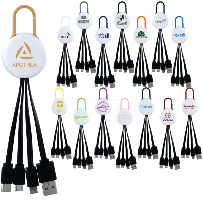 White Colorful Clip 3" 1 Charging Cable 1