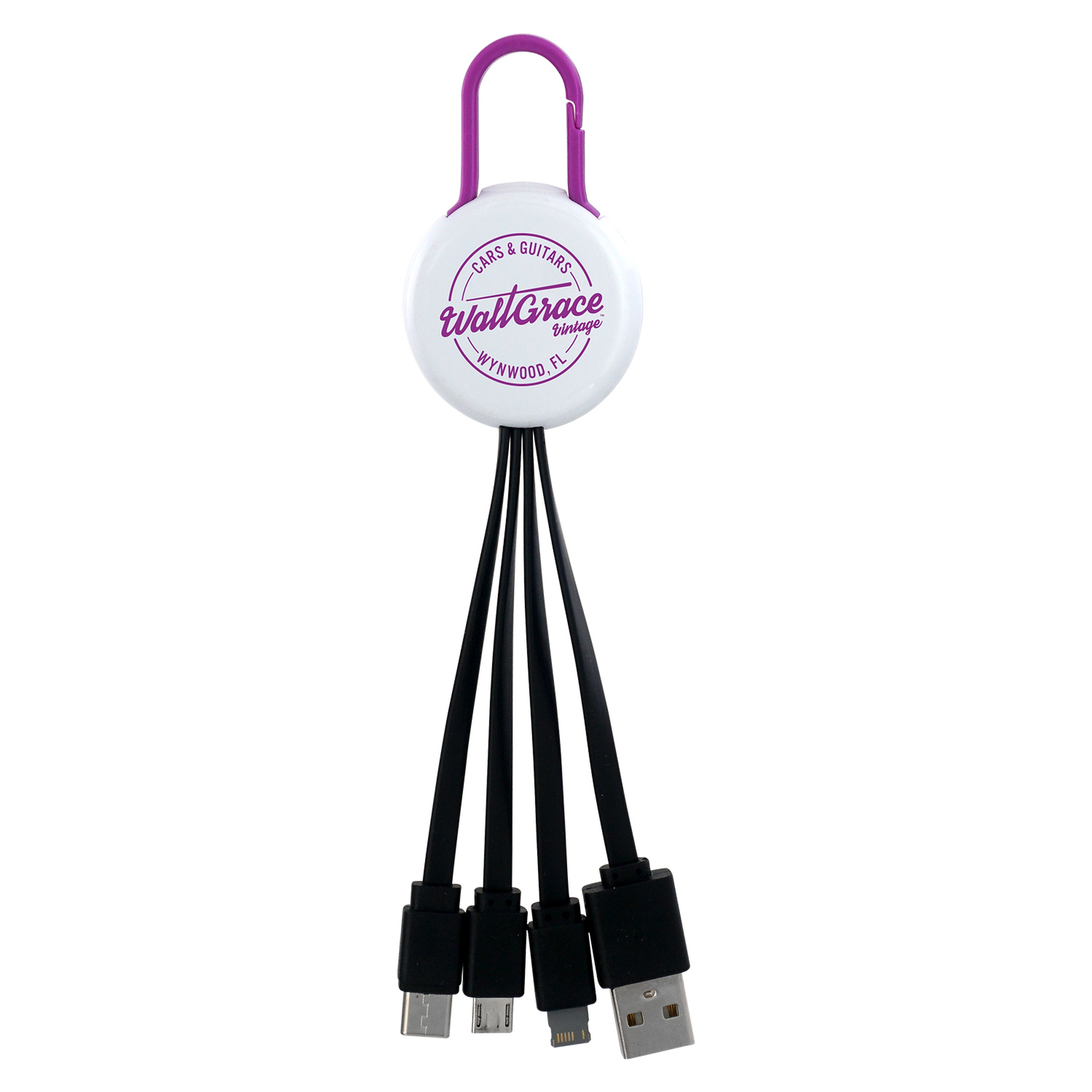 White Colorful Clip 3" 1 Charging Cable 1