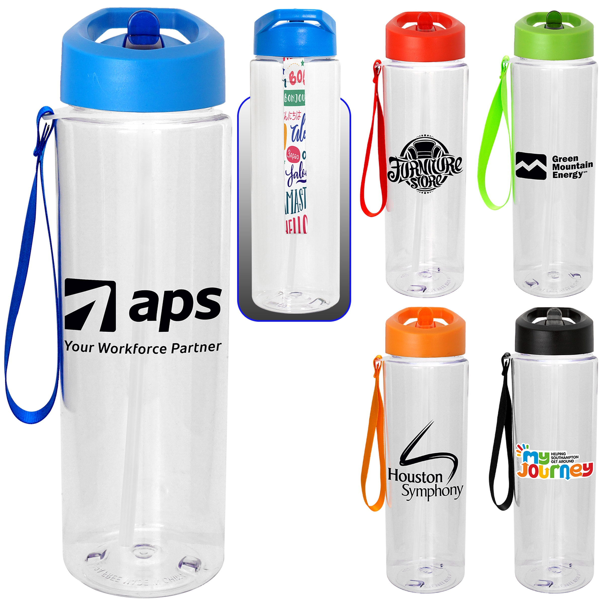 Pop Up 24 oz. Lanyard Recycled Bottle 1