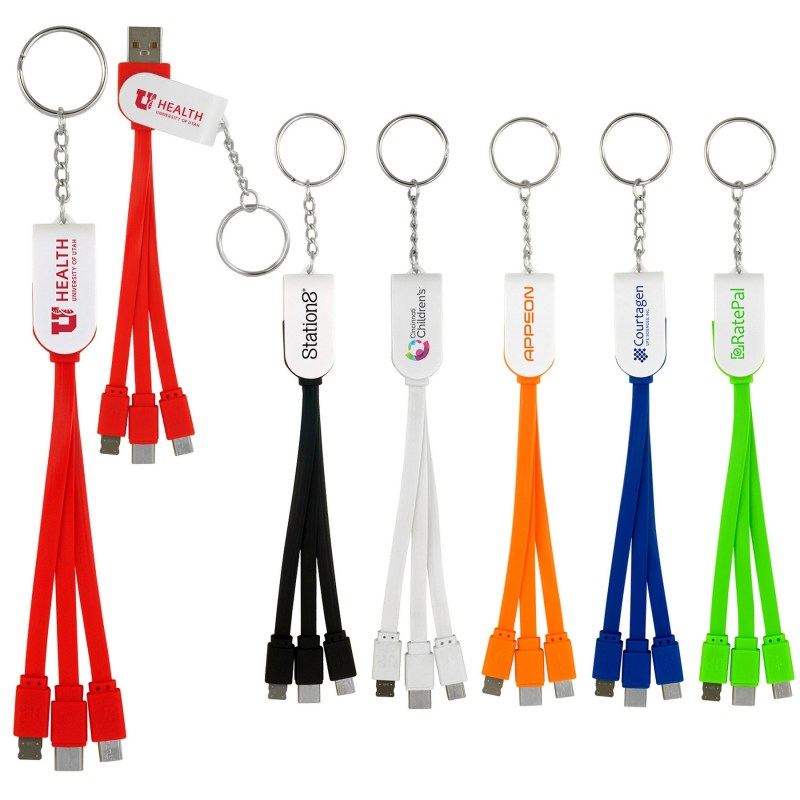 Swivel 3-in 1 Keychain Cable w/Type C USB 1 Swivel 3-in 1 Keychain Cable w/Type C USB 1