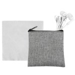 Recycled Ear Bud & Cloth Set - White - Recycled Ear Bud & Cloth Set - White -