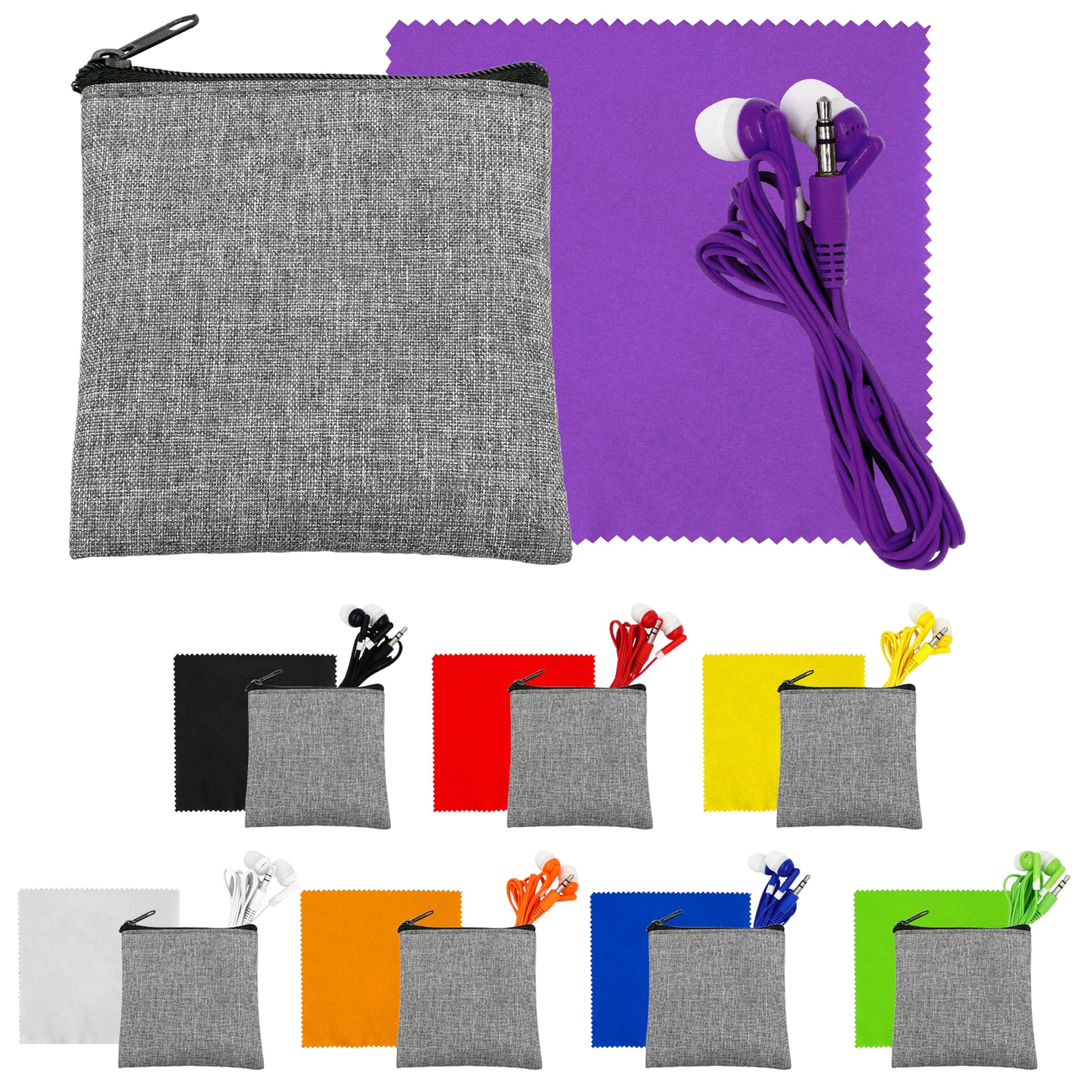 Recycled Ear Bud & Cloth Set 1