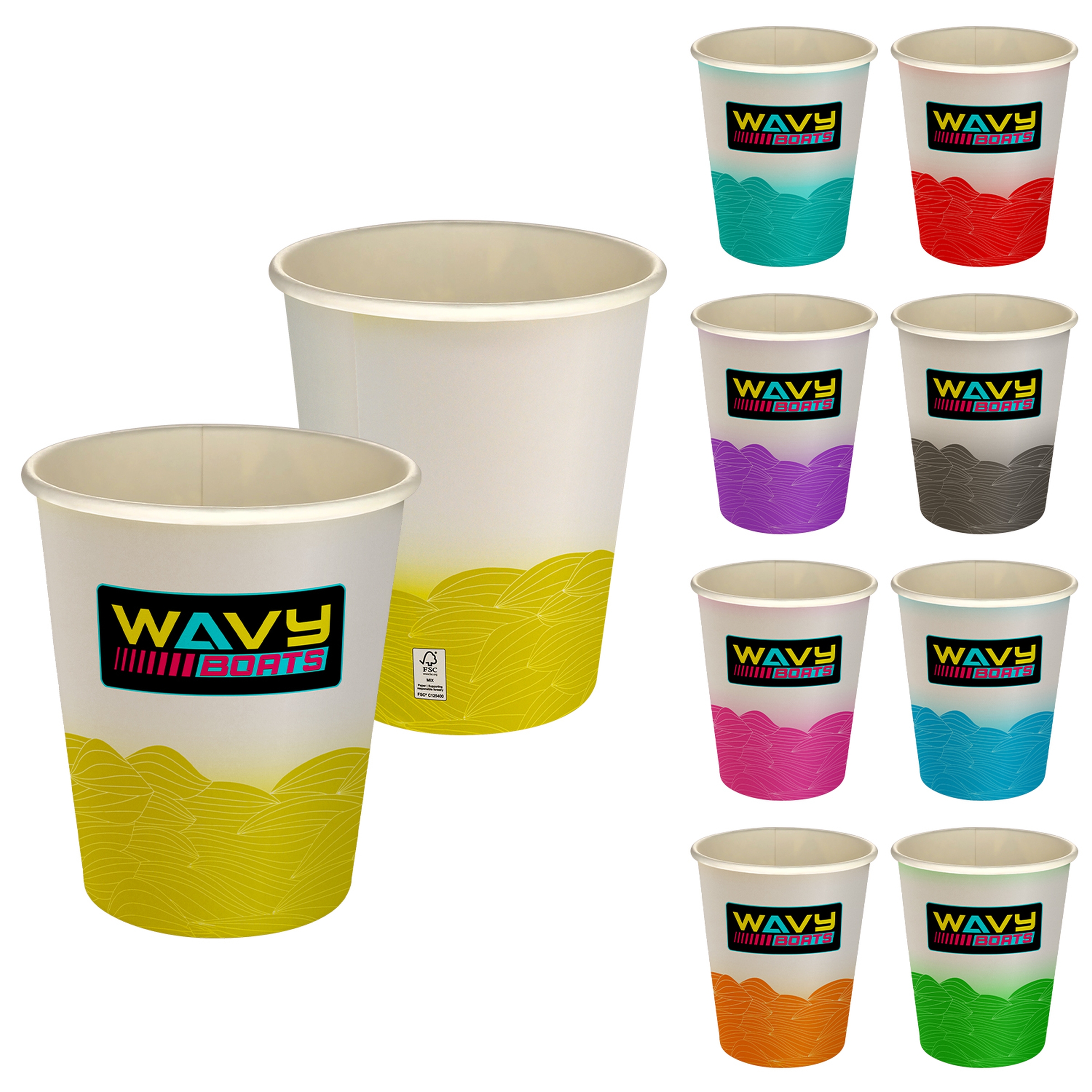 5 oz Full Color Turbulent Waves Paper Cup 1