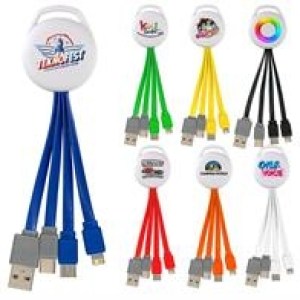 Full Color Vivid Dual Input 3-in-1 Charging Cable 1 Full Color Vivid Dual Input 3-in-1 Charging Cable 1