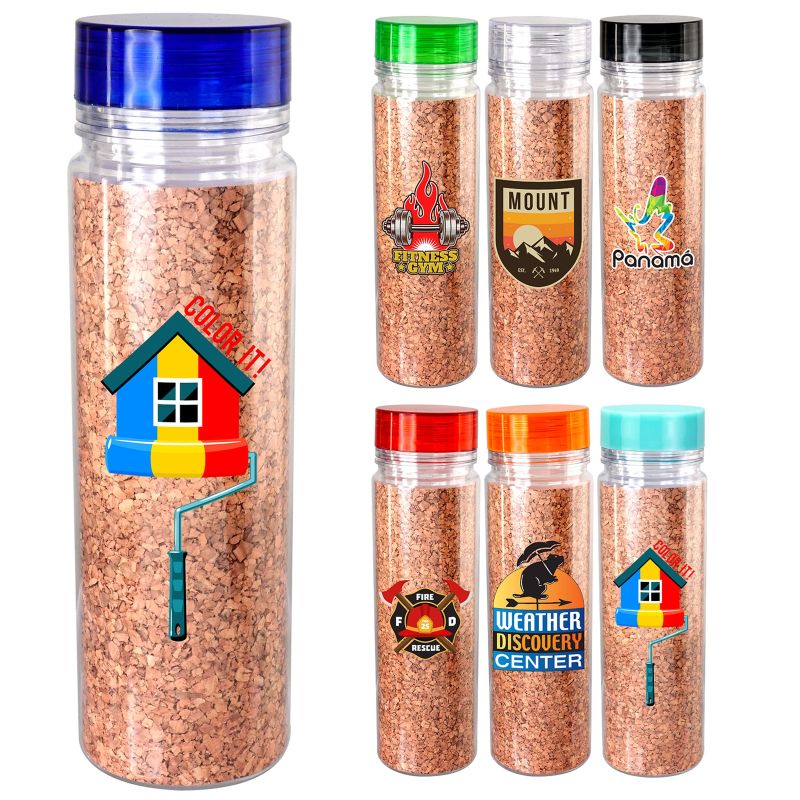 Clear View 18 oz. Full Color Cork Pattern Bottle 1 Clear View 18 oz. Full Color Cork Pattern Bottle 1
