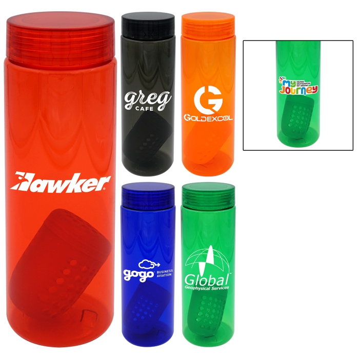 Clear View 24 oz. Colorful Bottle with Floating Infuser 1 Clear View 24 oz. Colorful Bottle with Floating Infuser 1