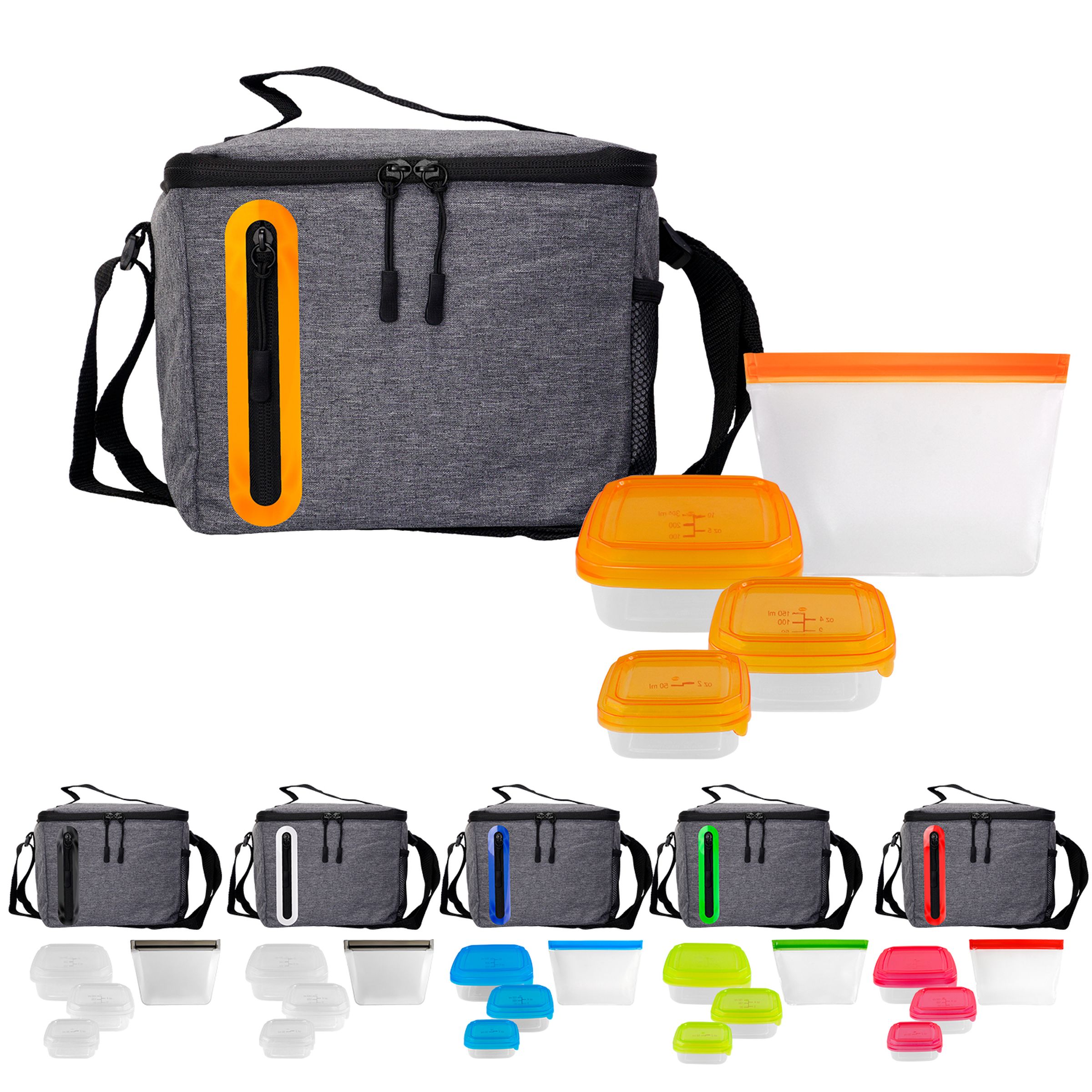 Portion Control & Food Bag Oval Cooler Lunch Set 1