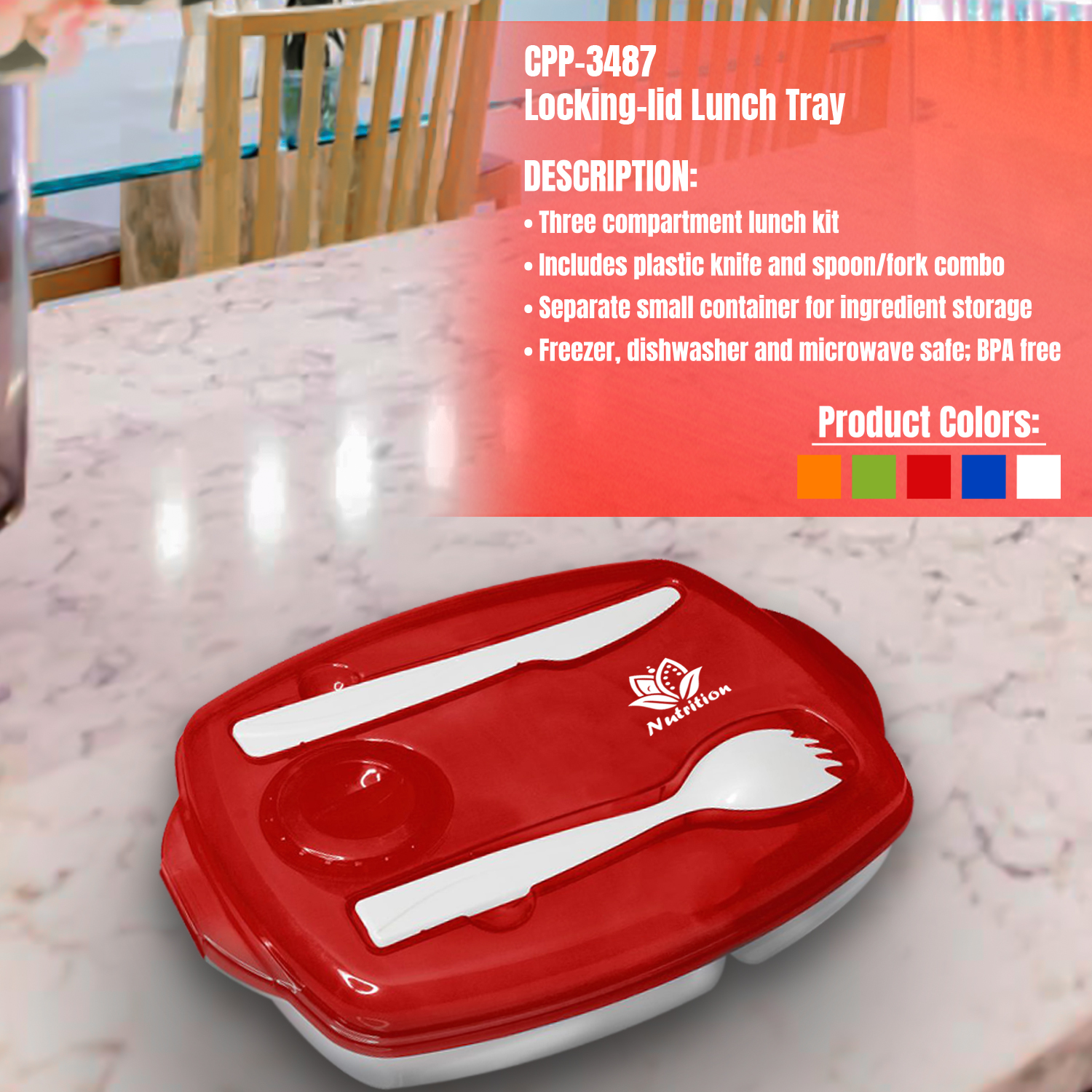 Locking-Lid Lunch Tray 1