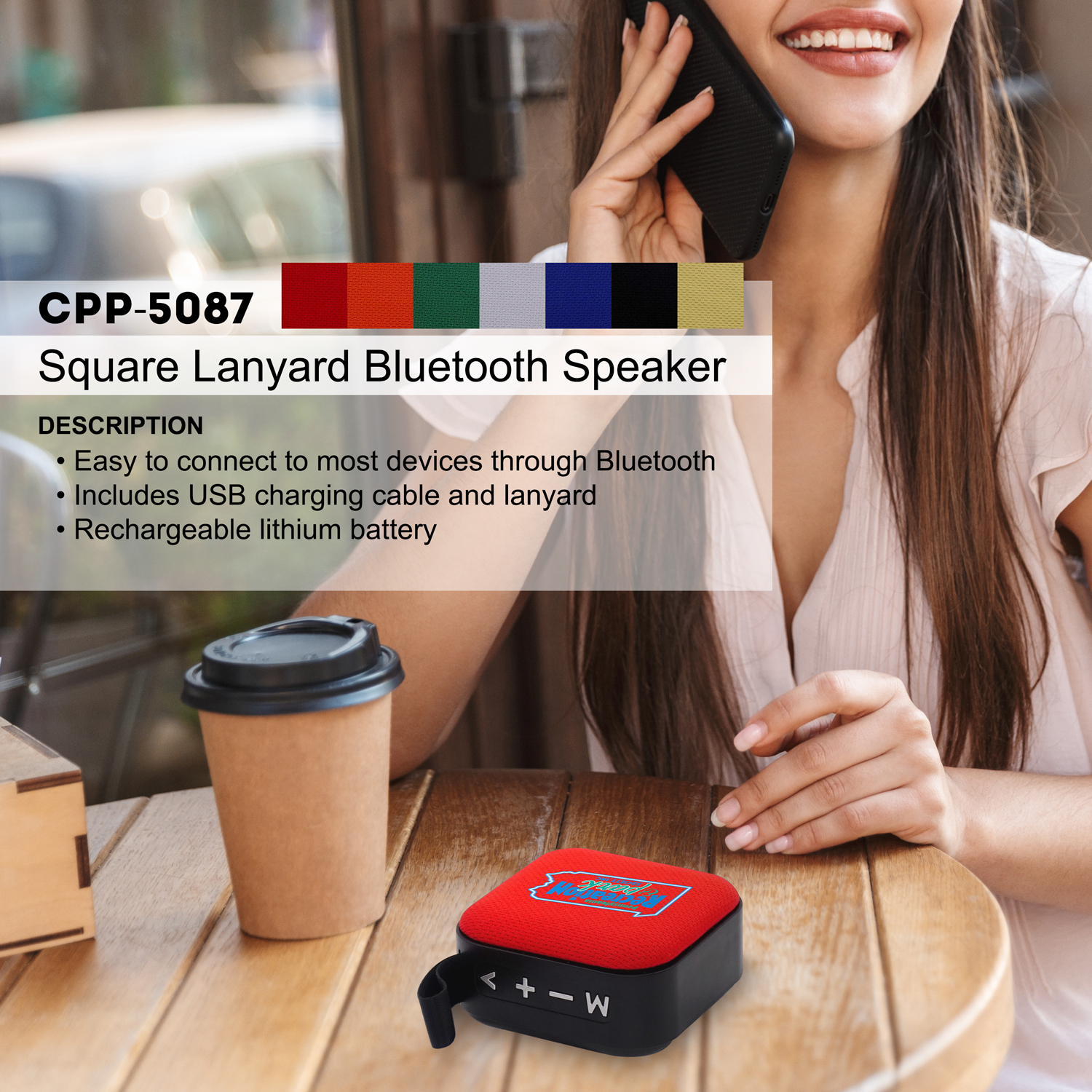 Square Lanyard Bluetooth Speaker 1